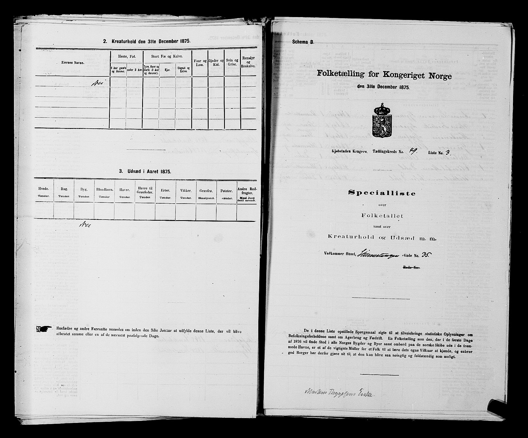 SAKO, 1875 census for 0801P Kragerø, 1875, p. 1083