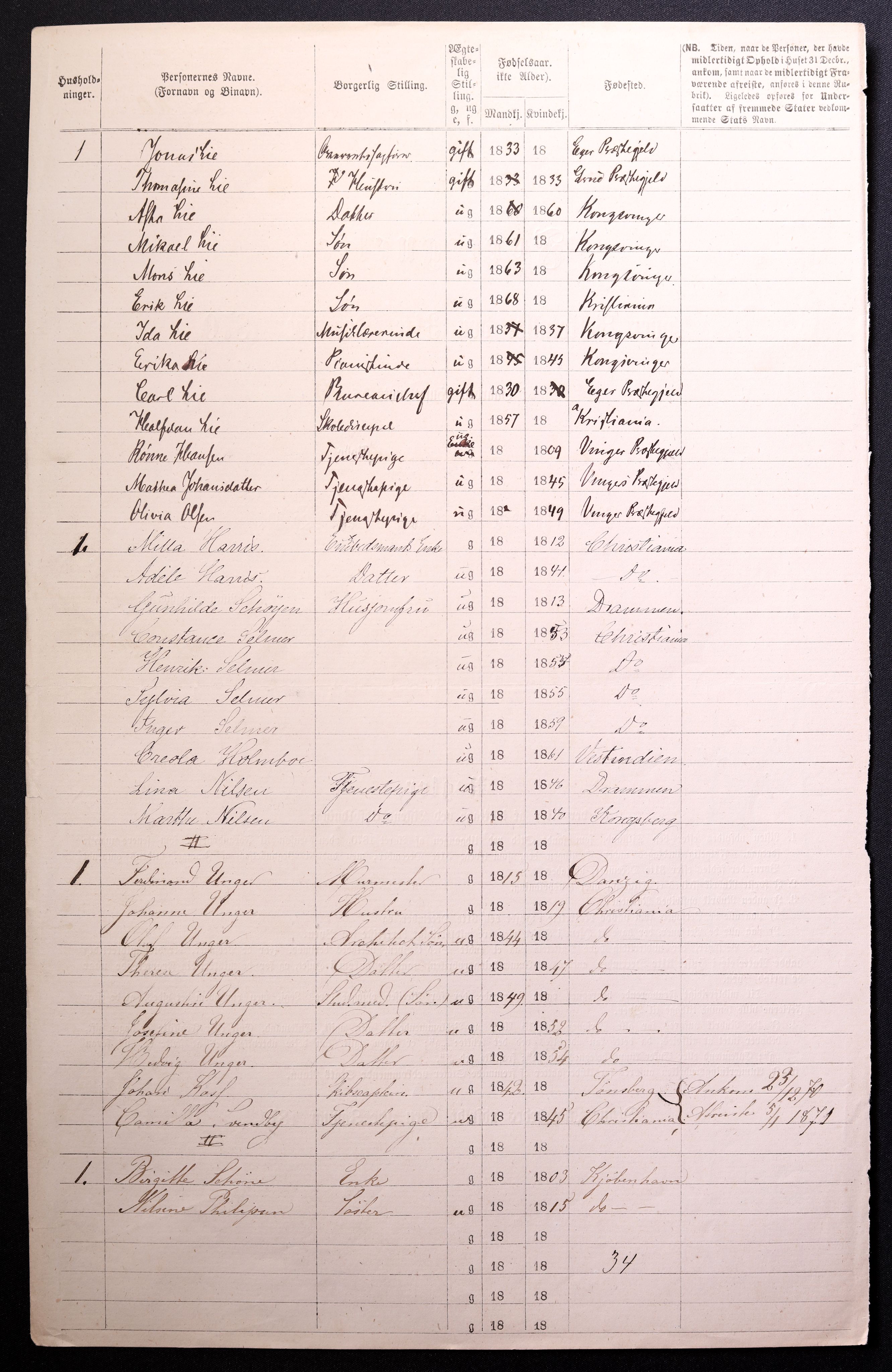 RA, 1870 census for 0301 Kristiania, 1870, p. 4198