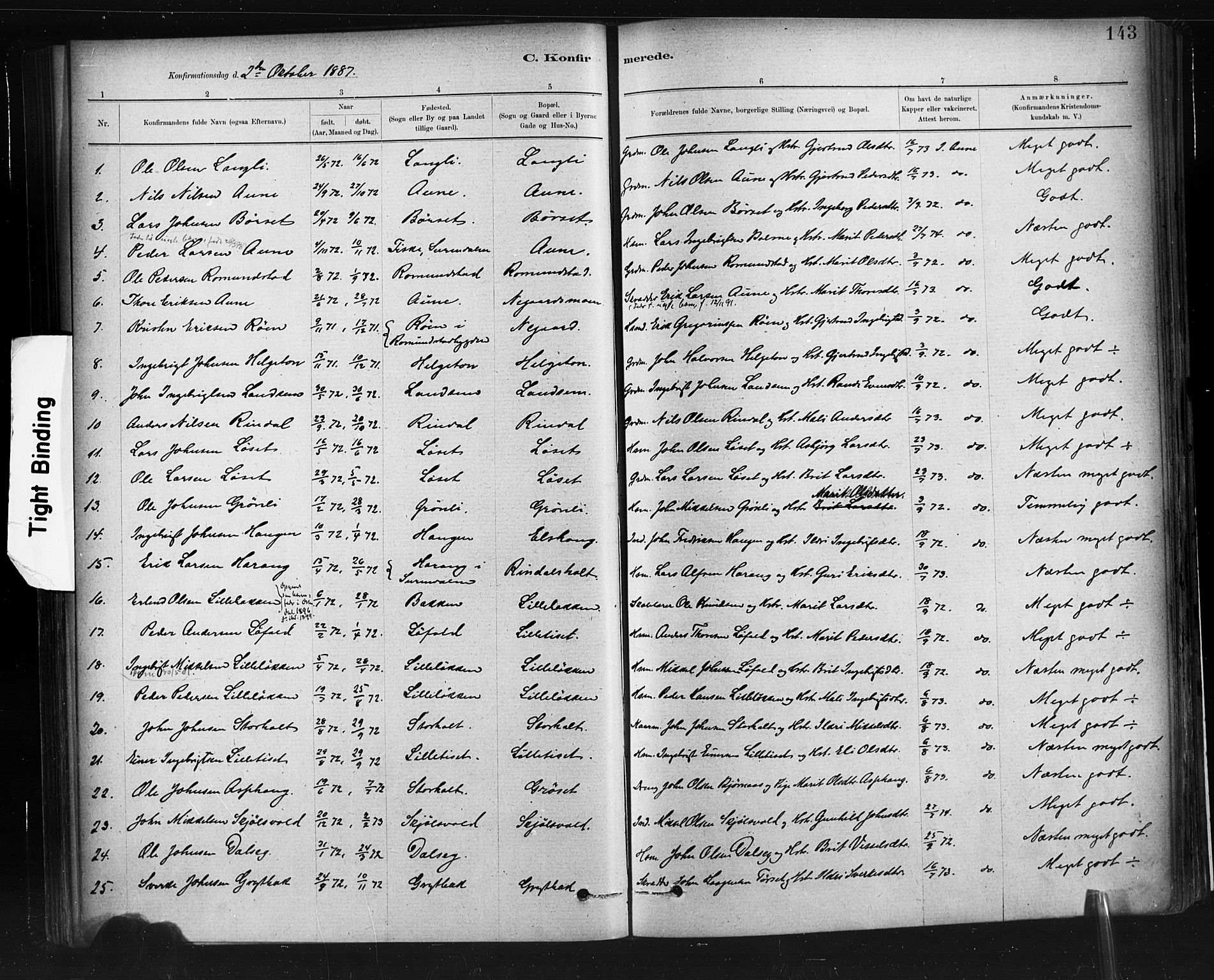 Ministerialprotokoller, klokkerbøker og fødselsregistre - Møre og Romsdal, AV/SAT-A-1454/598/L1069: Parish register (official) no. 598A03, 1882-1895, p. 143