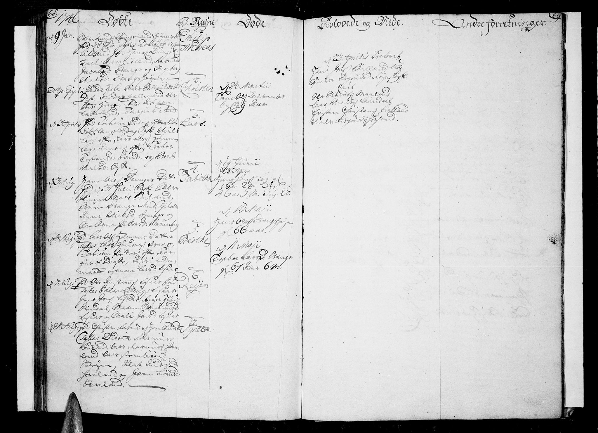 Lista sokneprestkontor, AV/SAK-1111-0027/F/Fa/L0002: Parish register (official) no. A 2 /2, 1726-1753, p. 68-69