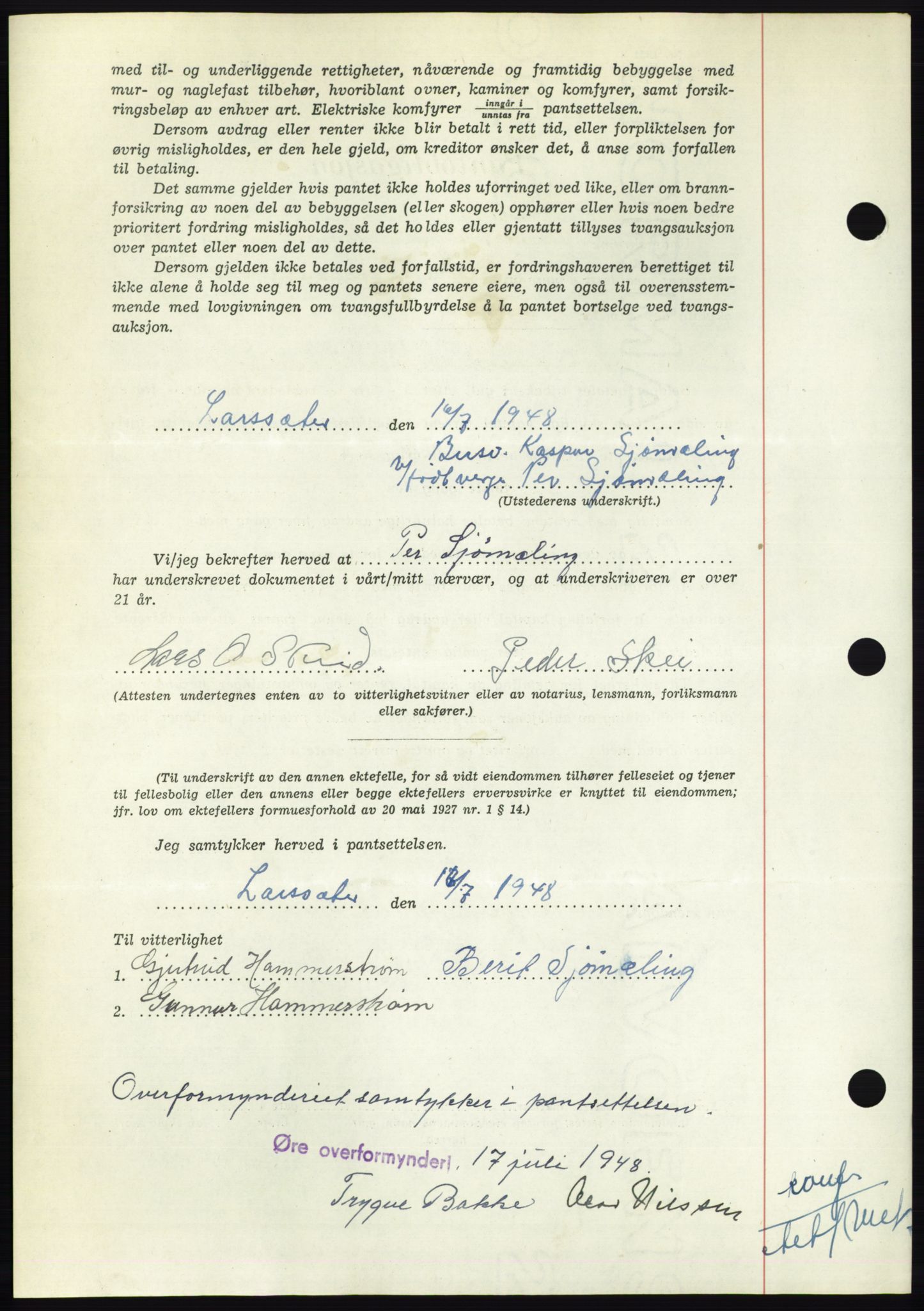 Nordmøre sorenskriveri, AV/SAT-A-4132/1/2/2Ca: Mortgage book no. B99, 1948-1948, Diary no: : 2262/1948