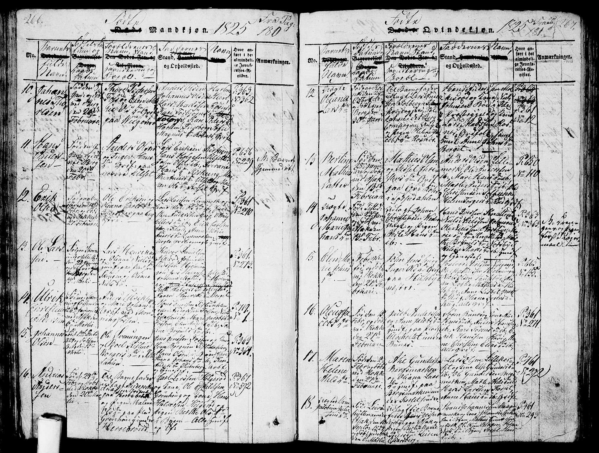 Berg prestekontor Kirkebøker, AV/SAO-A-10902/G/Ga/L0001: Parish register (copy) no. I 1, 1815-1832, p. 266-267