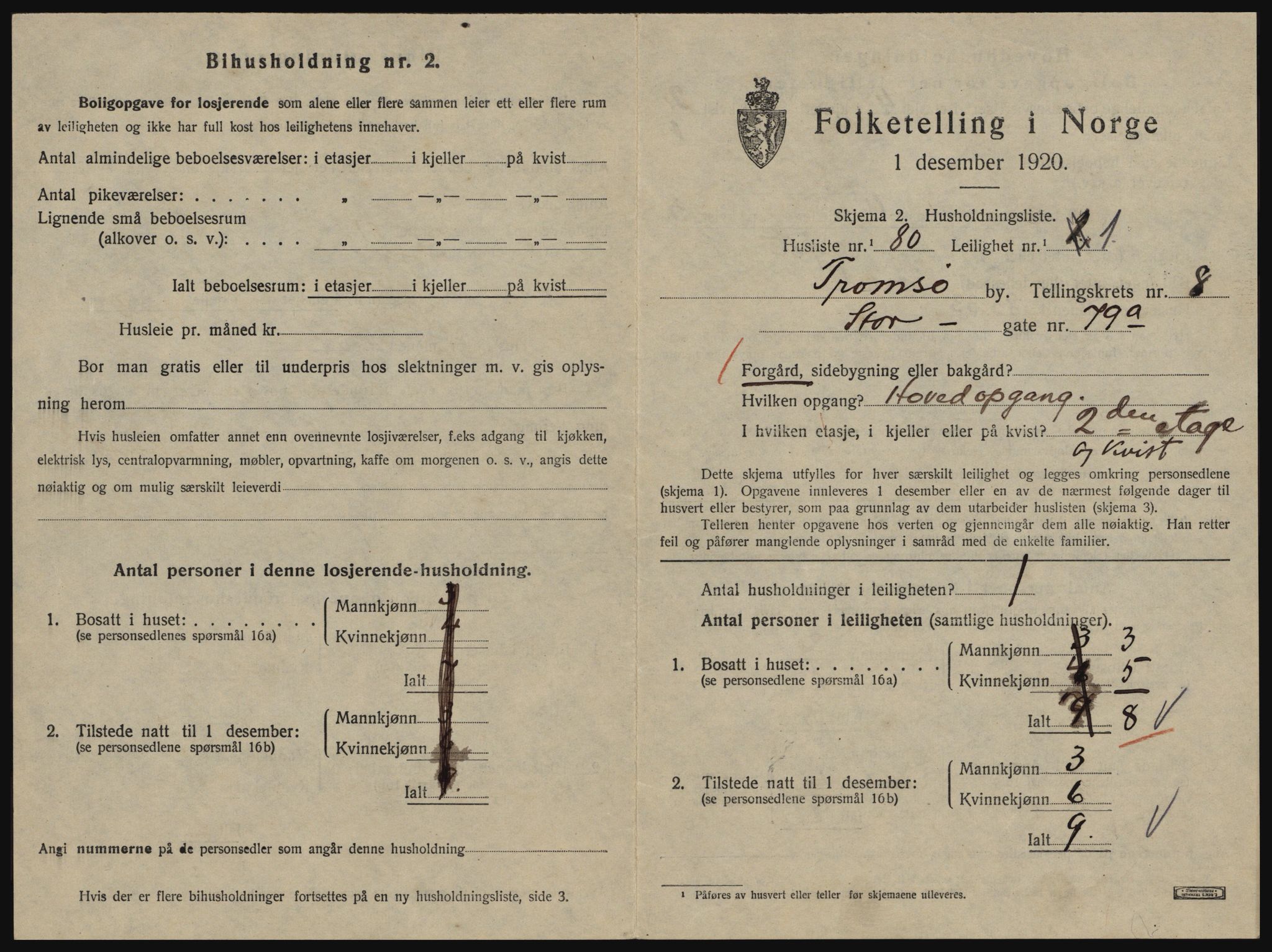 SATØ, 1920 census for Tromsø, 1920, p. 4685