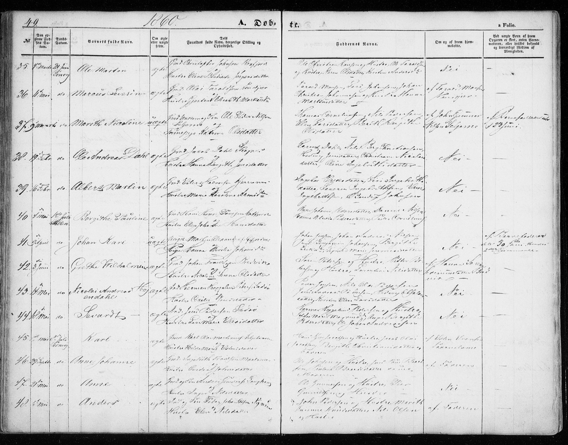 Lenvik sokneprestembete, SATØ/S-1310/H/Ha/Haa/L0007kirke: Parish register (official) no. 7, 1855-1865, p. 49