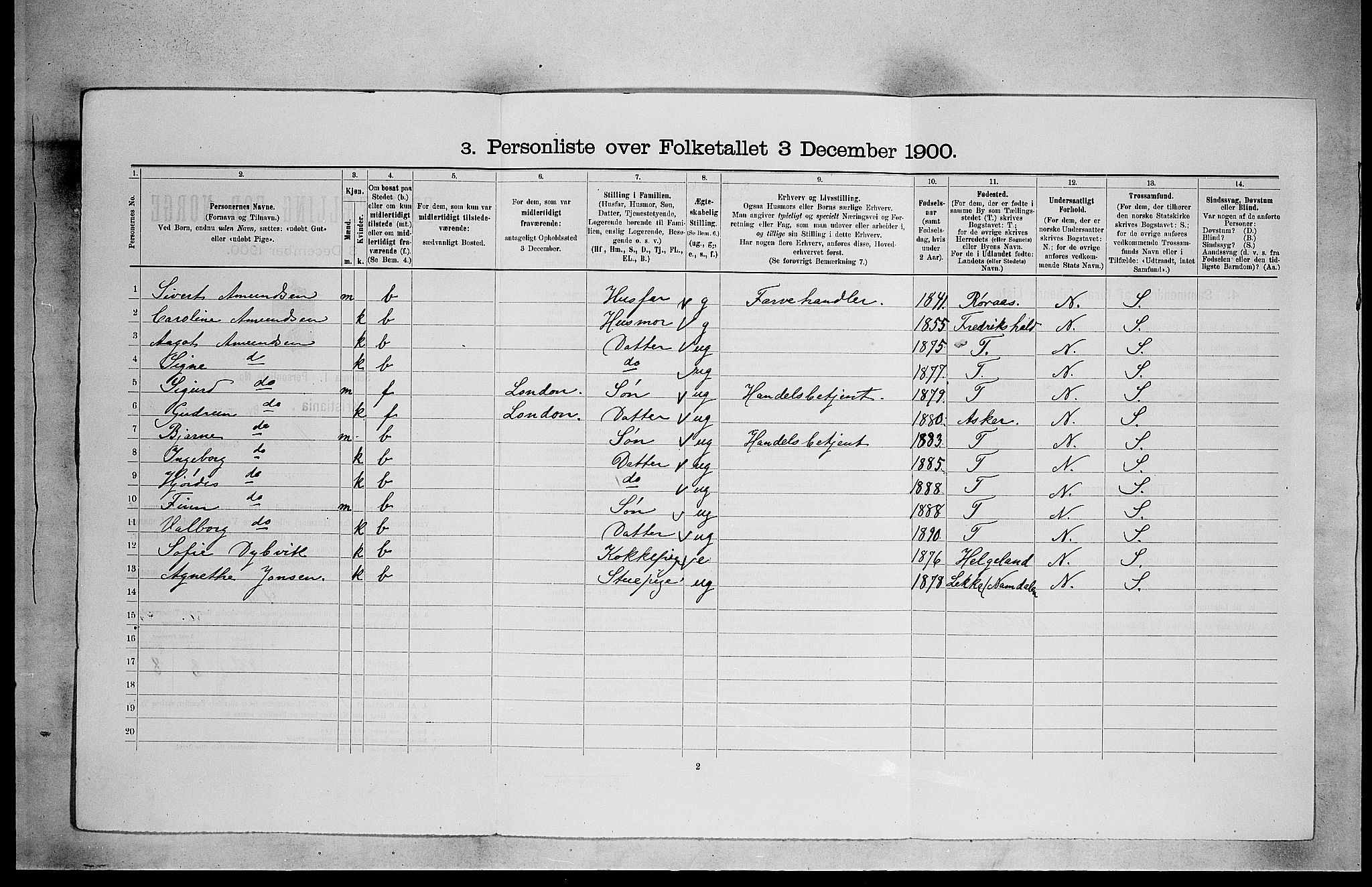 SAO, 1900 census for Kristiania, 1900, p. 2275