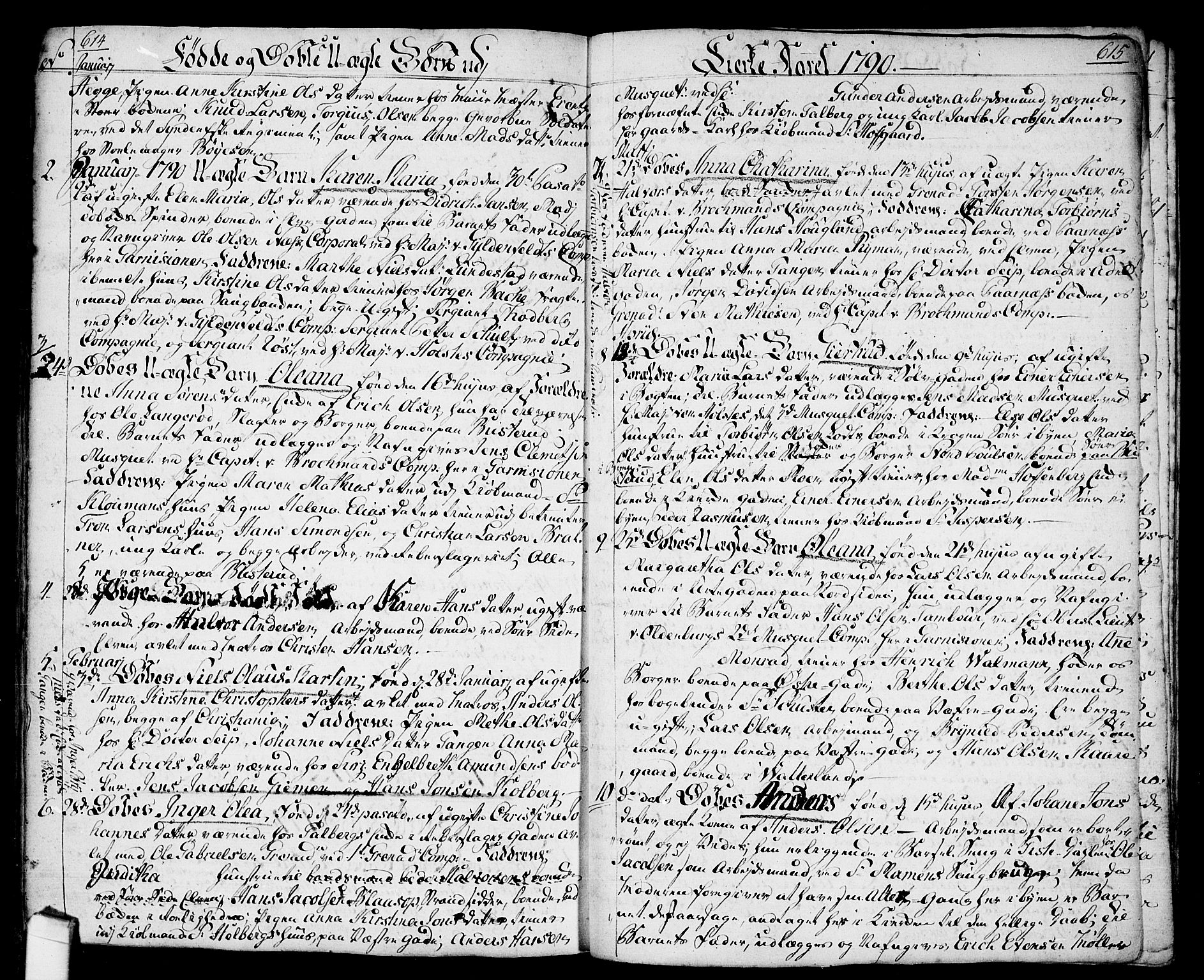 Halden prestekontor Kirkebøker, SAO/A-10909/F/Fa/L0001: Parish register (official) no. I 1, 1758-1791, p. 614-615