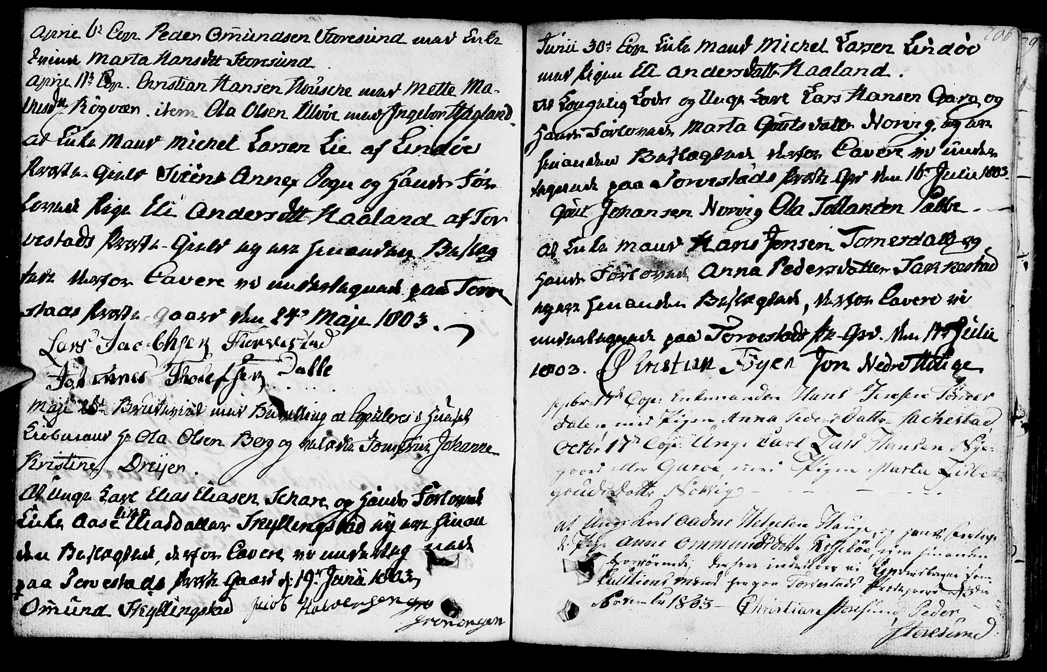 Torvastad sokneprestkontor, SAST/A -101857/H/Ha/Haa/L0002: Parish register (official) no. A 2, 1801-1817, p. 206