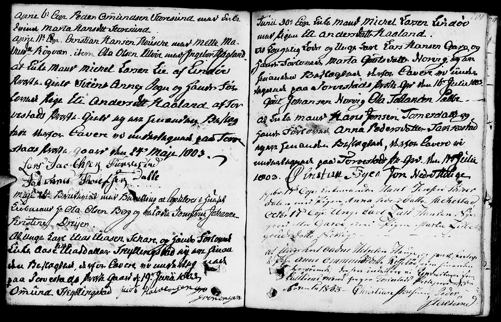 Torvastad sokneprestkontor, AV/SAST-A -101857/H/Ha/Haa/L0002: Parish register (official) no. A 2, 1801-1817, p. 206