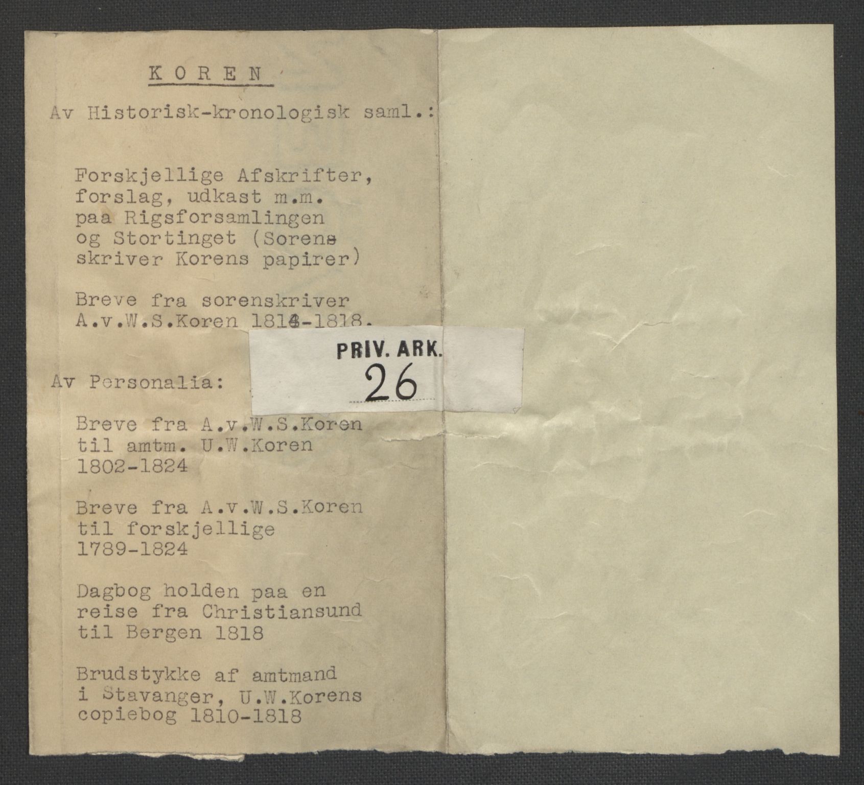 Koren, AV/RA-PA-0026/F/L0001: --, 1759-1854, p. 3