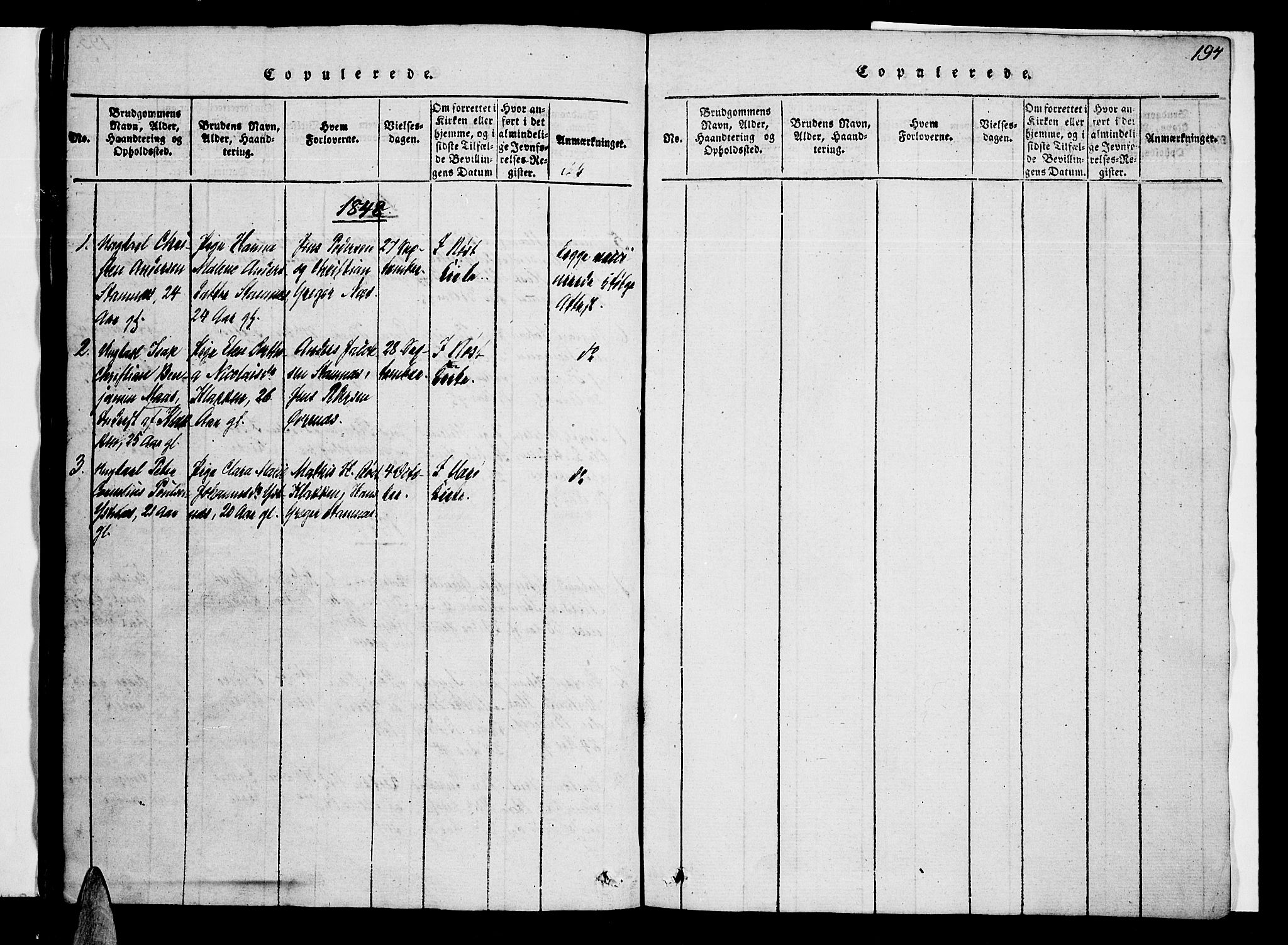 Ministerialprotokoller, klokkerbøker og fødselsregistre - Nordland, SAT/A-1459/807/L0120: Parish register (official) no. 807A03, 1821-1848, p. 194