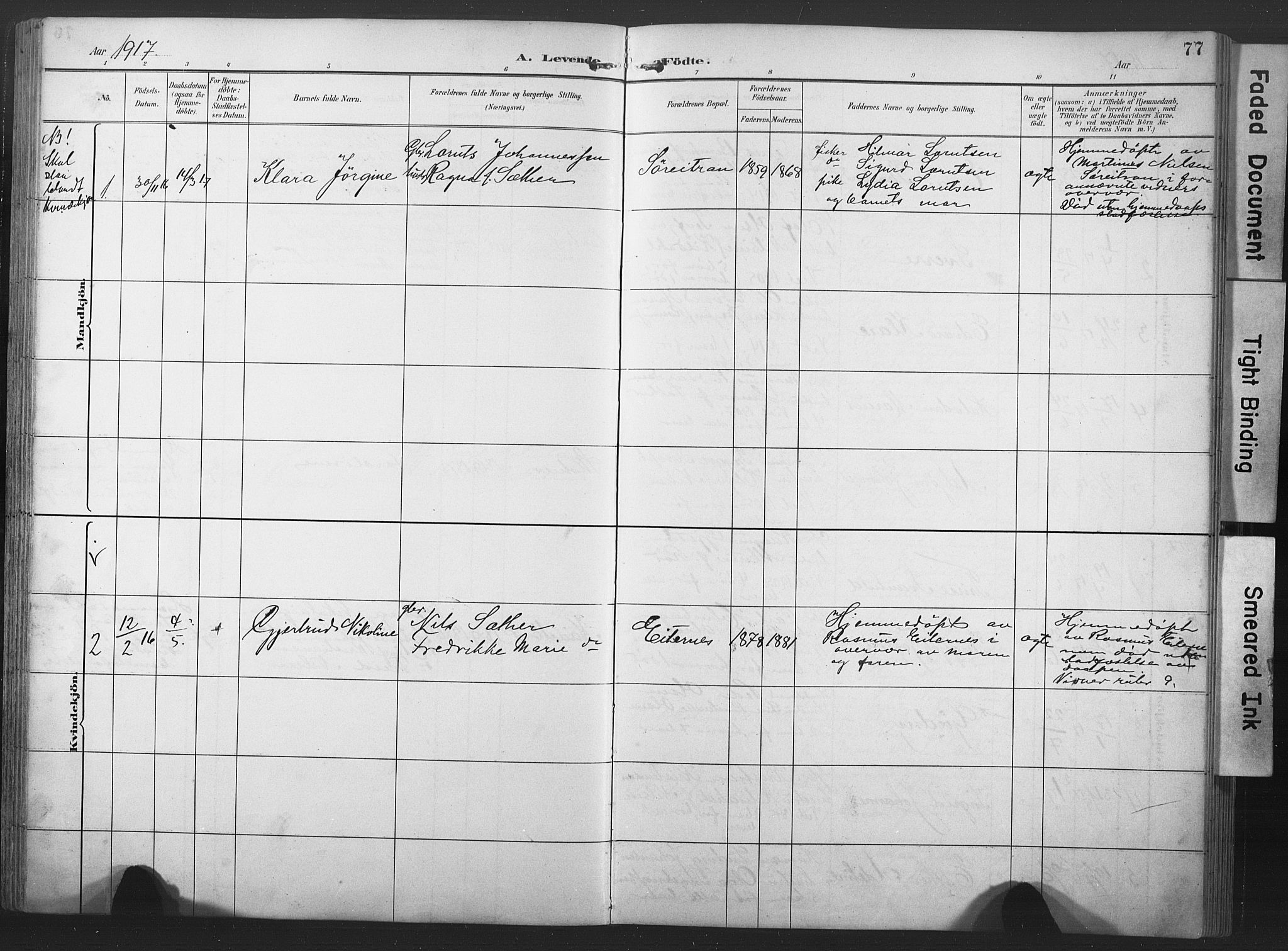 Ministerialprotokoller, klokkerbøker og fødselsregistre - Nord-Trøndelag, AV/SAT-A-1458/789/L0706: Parish register (copy) no. 789C01, 1888-1931, p. 77