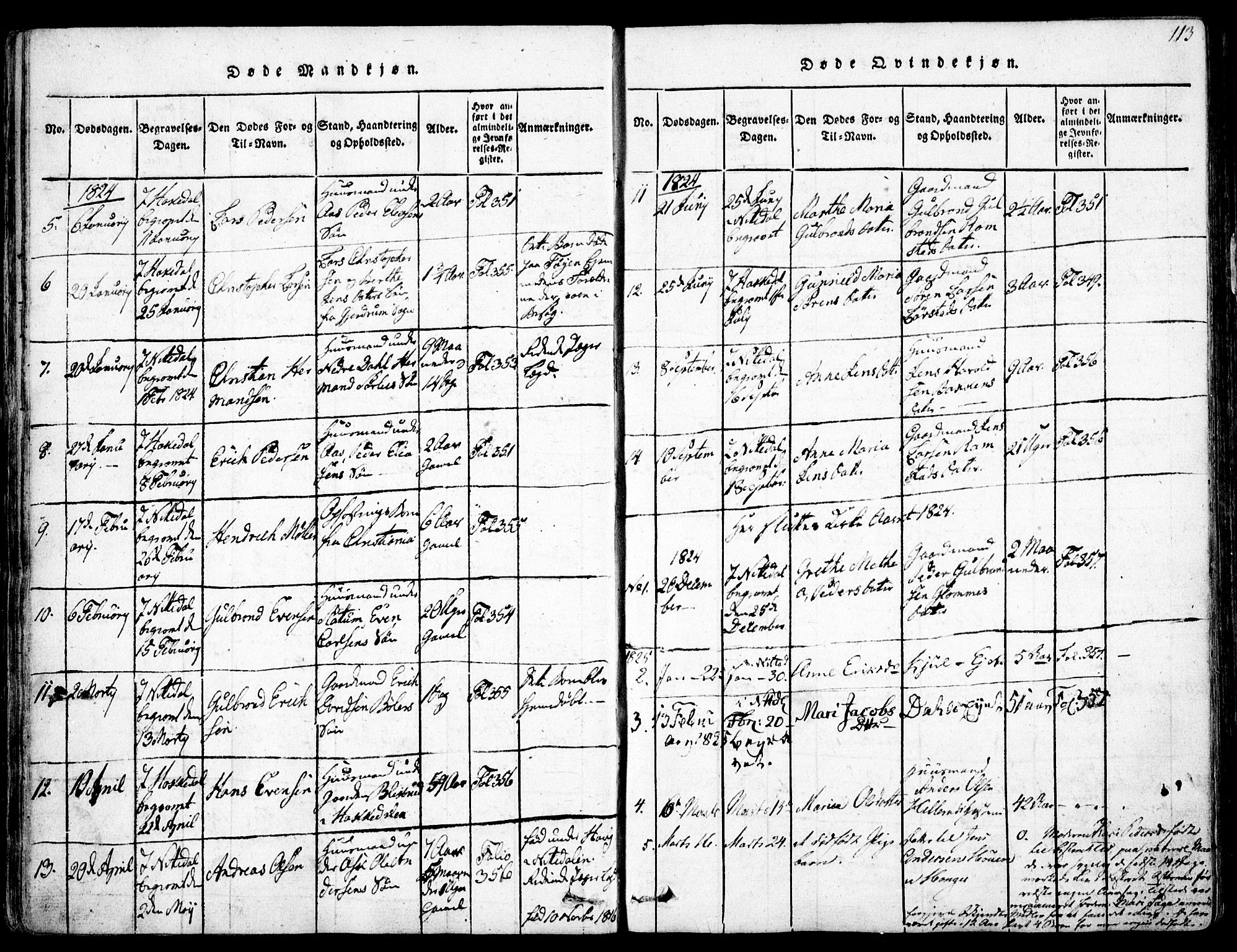 Nittedal prestekontor Kirkebøker, AV/SAO-A-10365a/F/Fa/L0003: Parish register (official) no. I 3, 1814-1836, p. 113