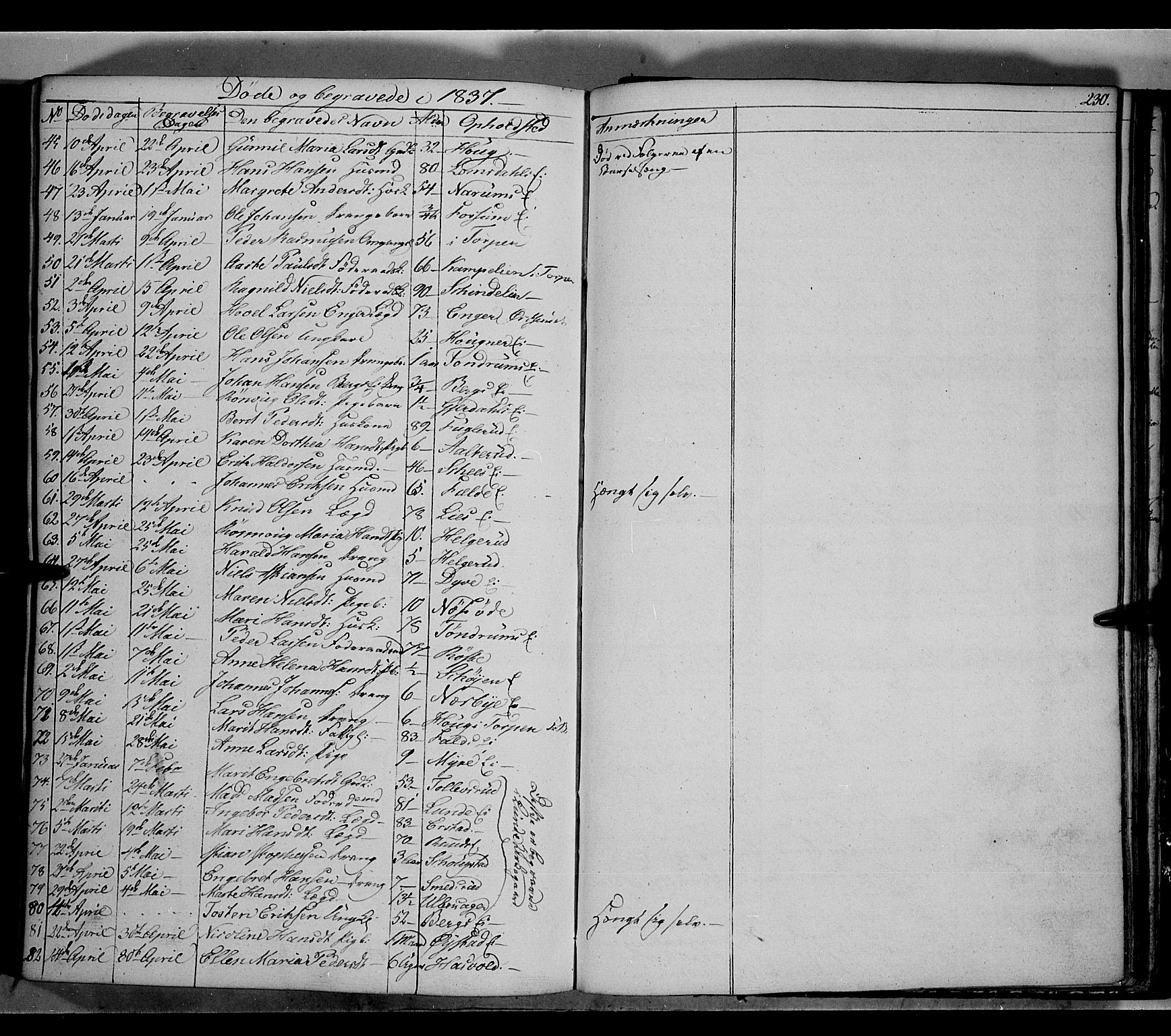 Land prestekontor, AV/SAH-PREST-120/H/Ha/Hab/L0002: Parish register (copy) no. 2, 1833-1849, p. 230