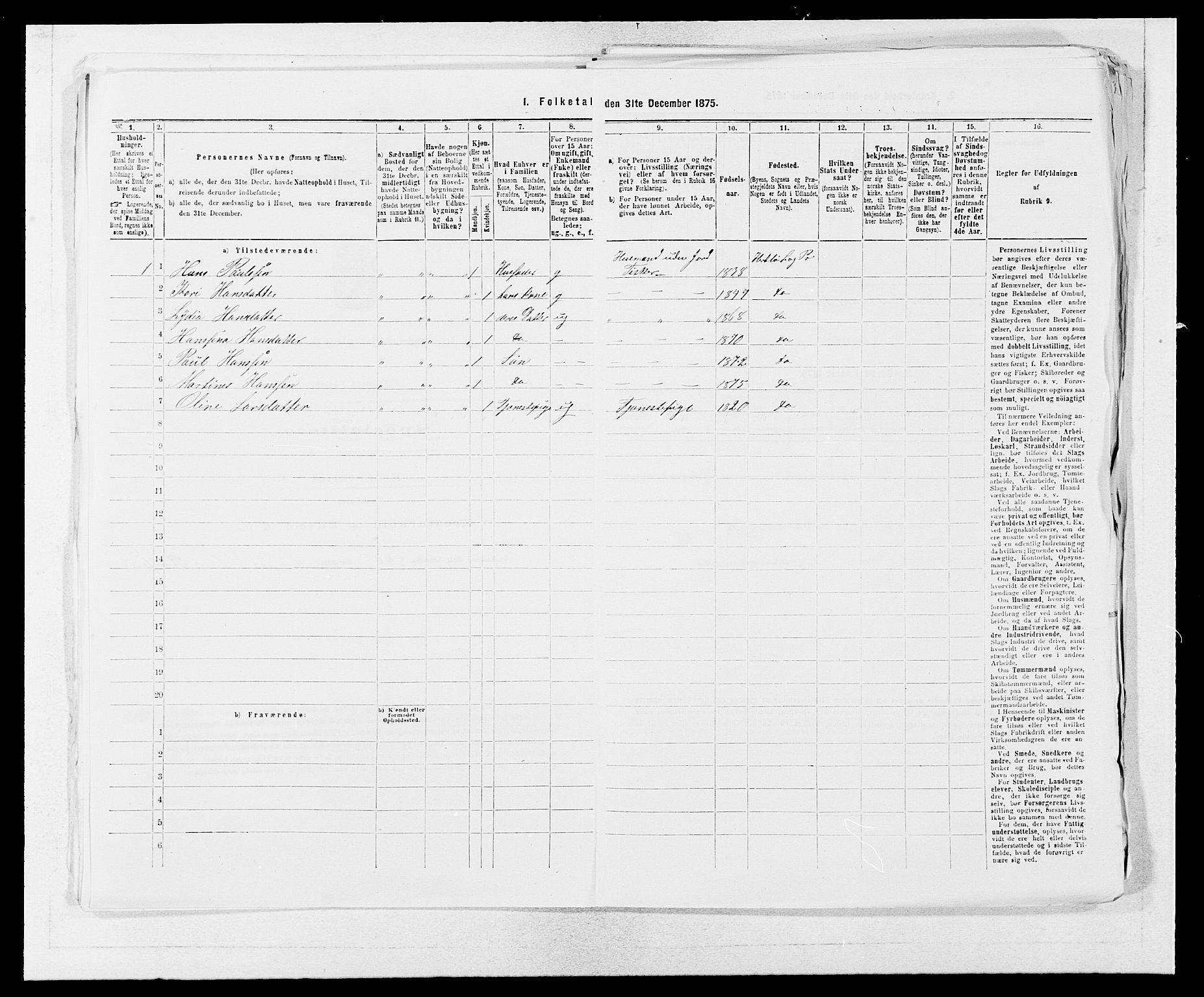 SAB, 1875 census for 1258P Herdla, 1875, p. 322