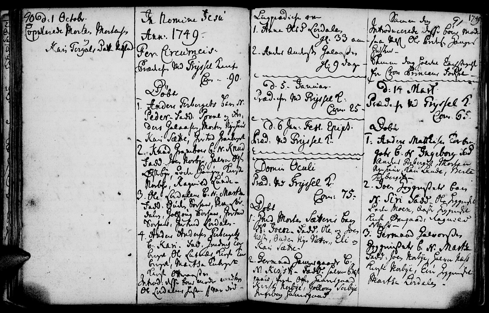 Elverum prestekontor, AV/SAH-PREST-044/H/Ha/Haa/L0001: Parish register (official) no. 1, 1730-1760, p. 90-91