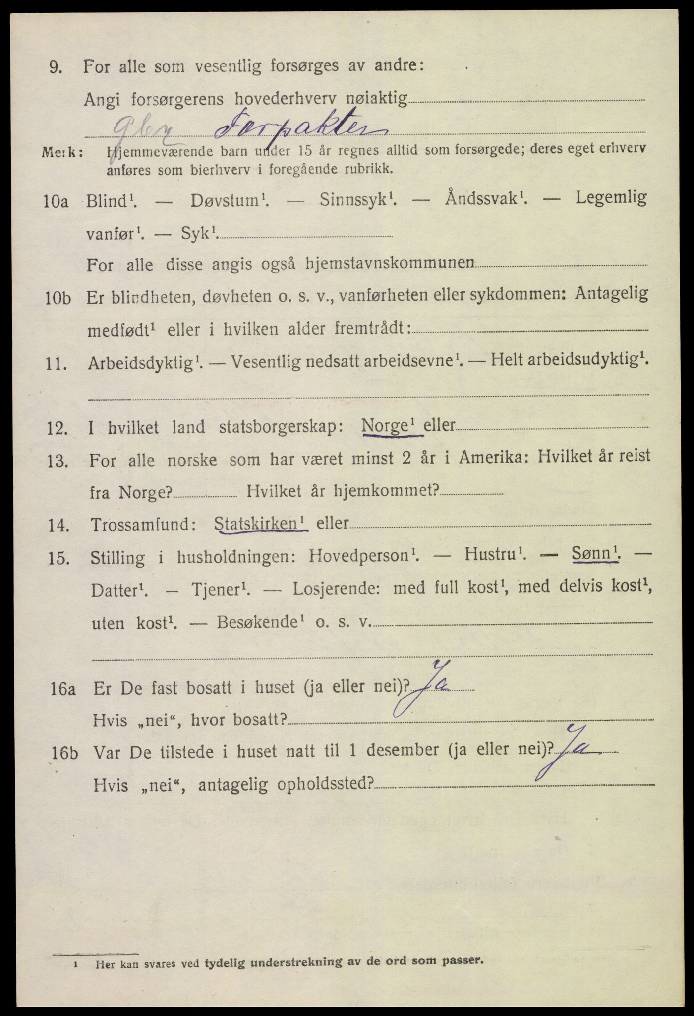 SAK, 1920 census for Froland, 1920, p. 5686