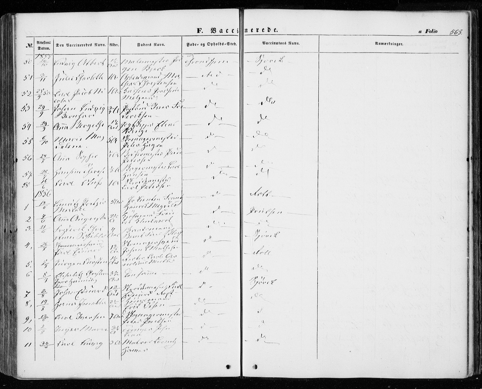 Ministerialprotokoller, klokkerbøker og fødselsregistre - Sør-Trøndelag, SAT/A-1456/601/L0051: Parish register (official) no. 601A19, 1848-1857, p. 563