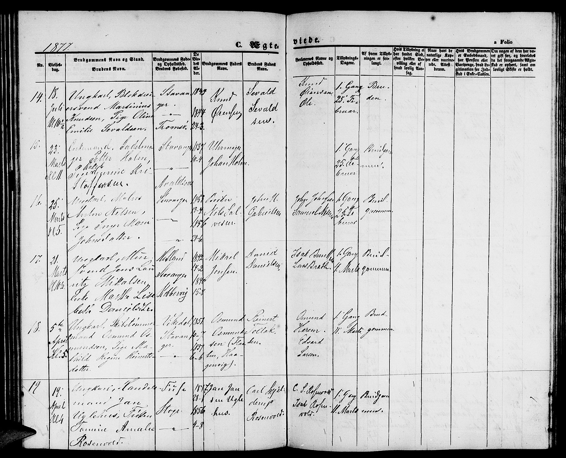 St. Petri sokneprestkontor, AV/SAST-A-101813/001/30/30BB/L0003: Parish register (copy) no. B 3, 1873-1885