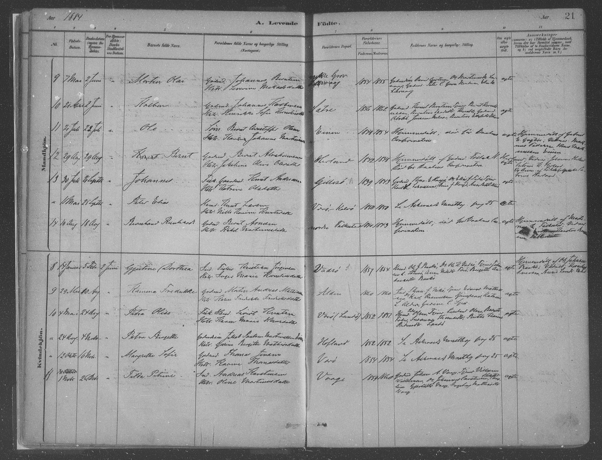 Askvoll sokneprestembete, AV/SAB-A-79501/H/Haa/Haac/L0001: Parish register (official) no. C  1, 1879-1922, p. 21