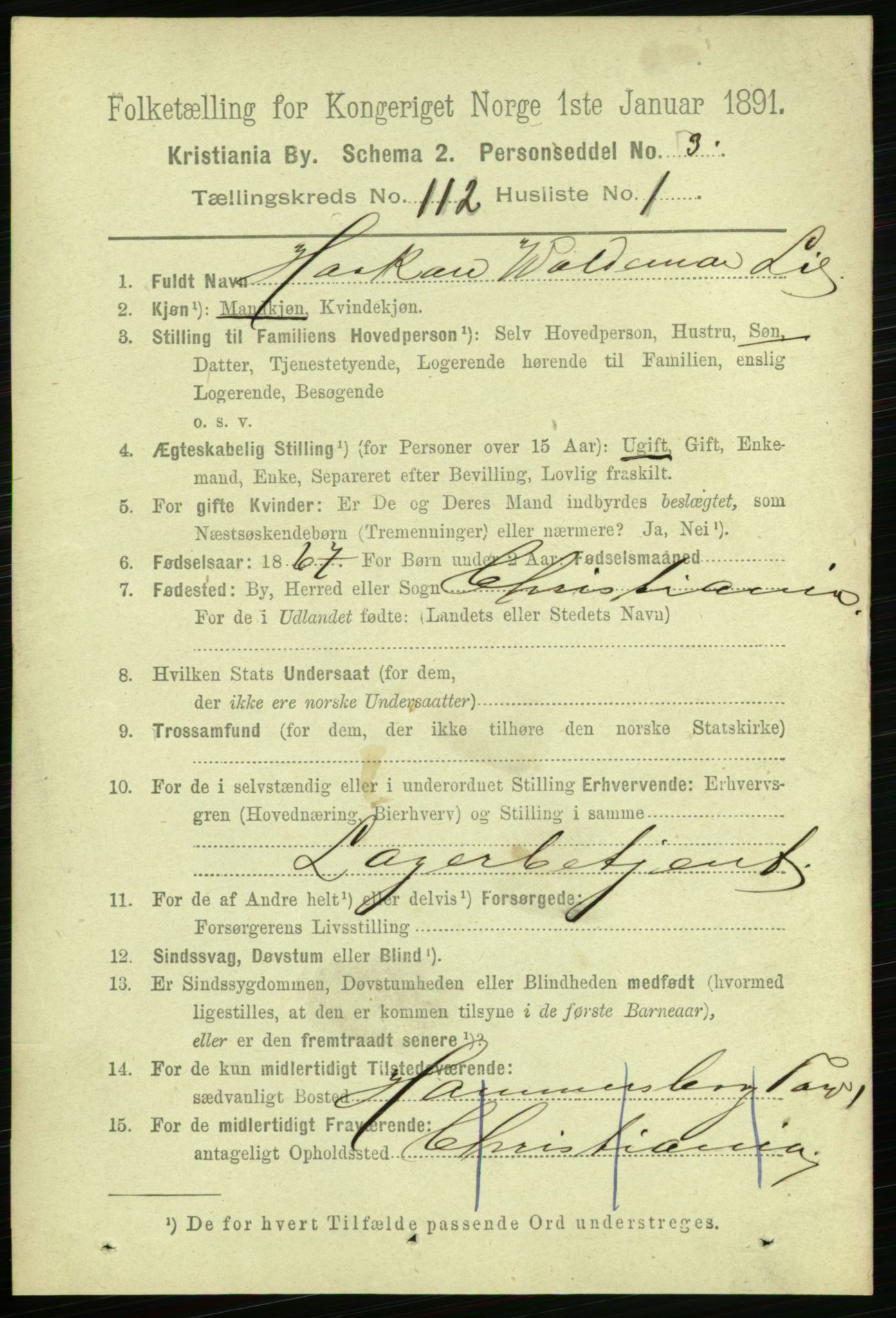 RA, 1891 census for 0301 Kristiania, 1891, p. 59023