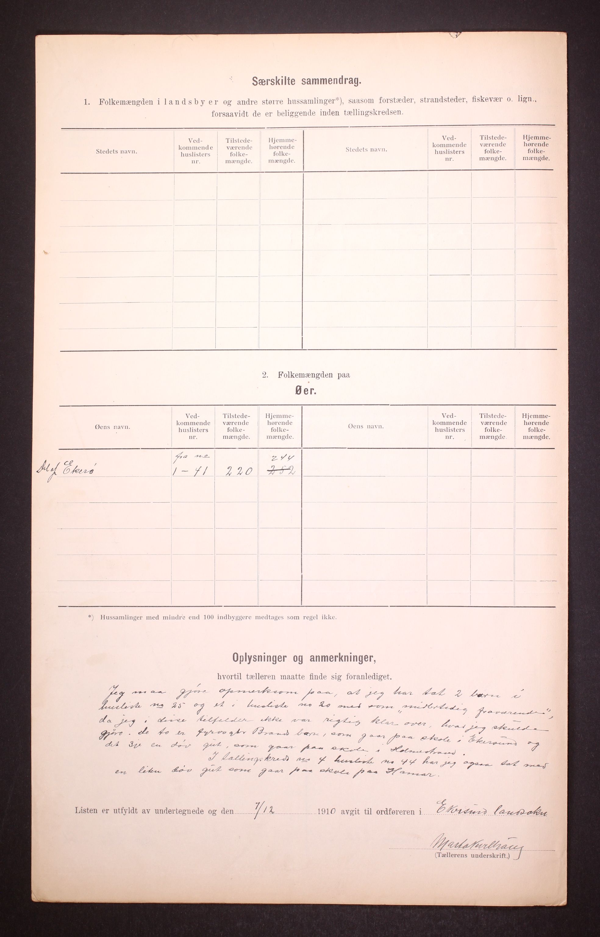 RA, 1910 census for Eigersund, 1910, p. 6