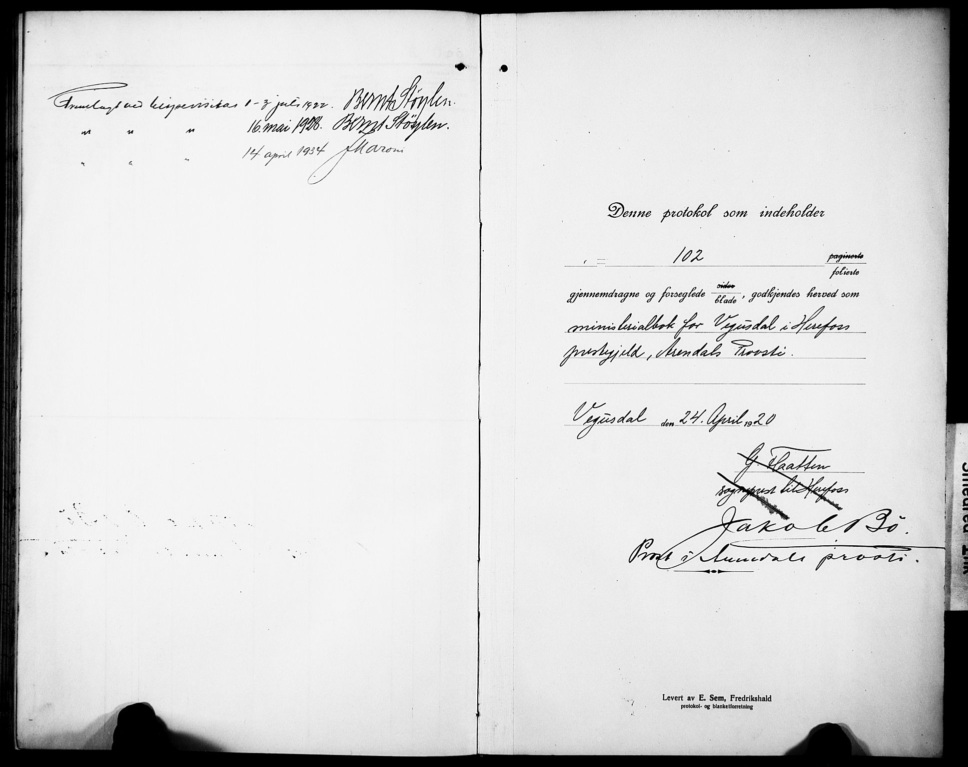 Herefoss sokneprestkontor, SAK/1111-0019/F/Fb/Fbb/L0004: Parish register (copy) no. B 4, 1917-1933