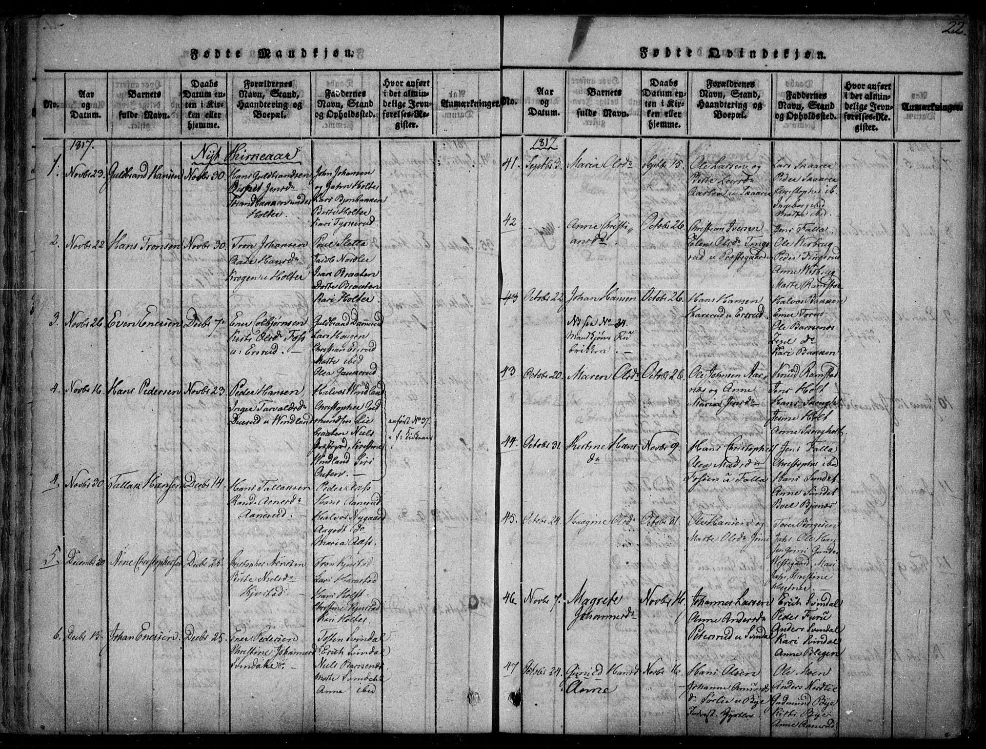 Fet prestekontor Kirkebøker, SAO/A-10370a/F/Fa/L0008: Parish register (official) no. I 8, 1815-1842, p. 22