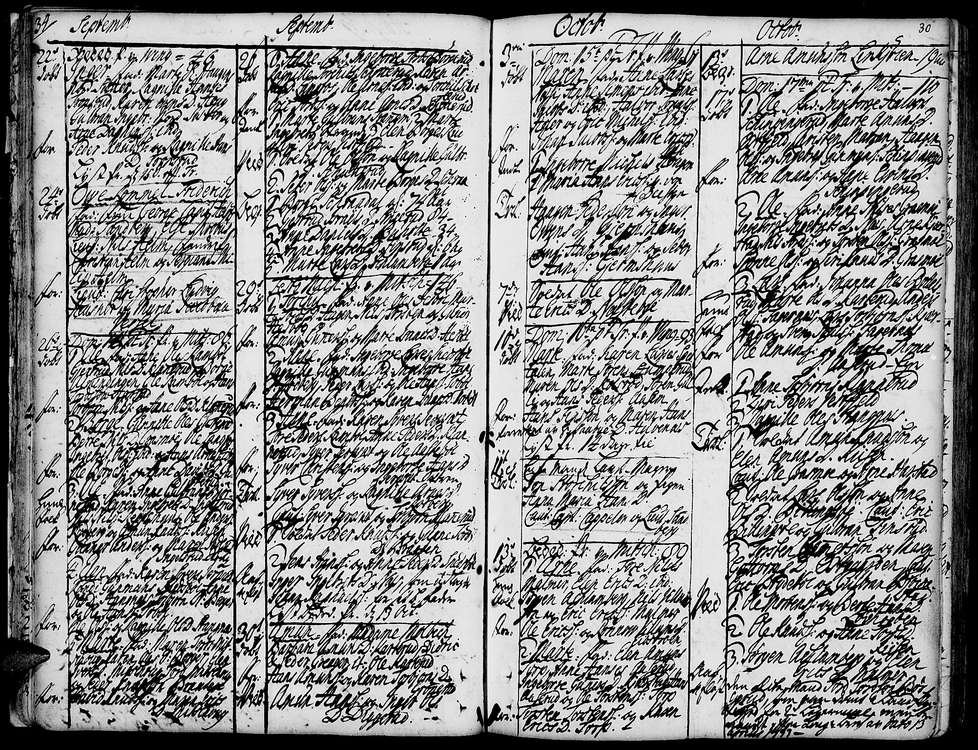 Vinger prestekontor, AV/SAH-PREST-024/H/Ha/Haa/L0002: Parish register (official) no. 2, 1730-1751, p. 30