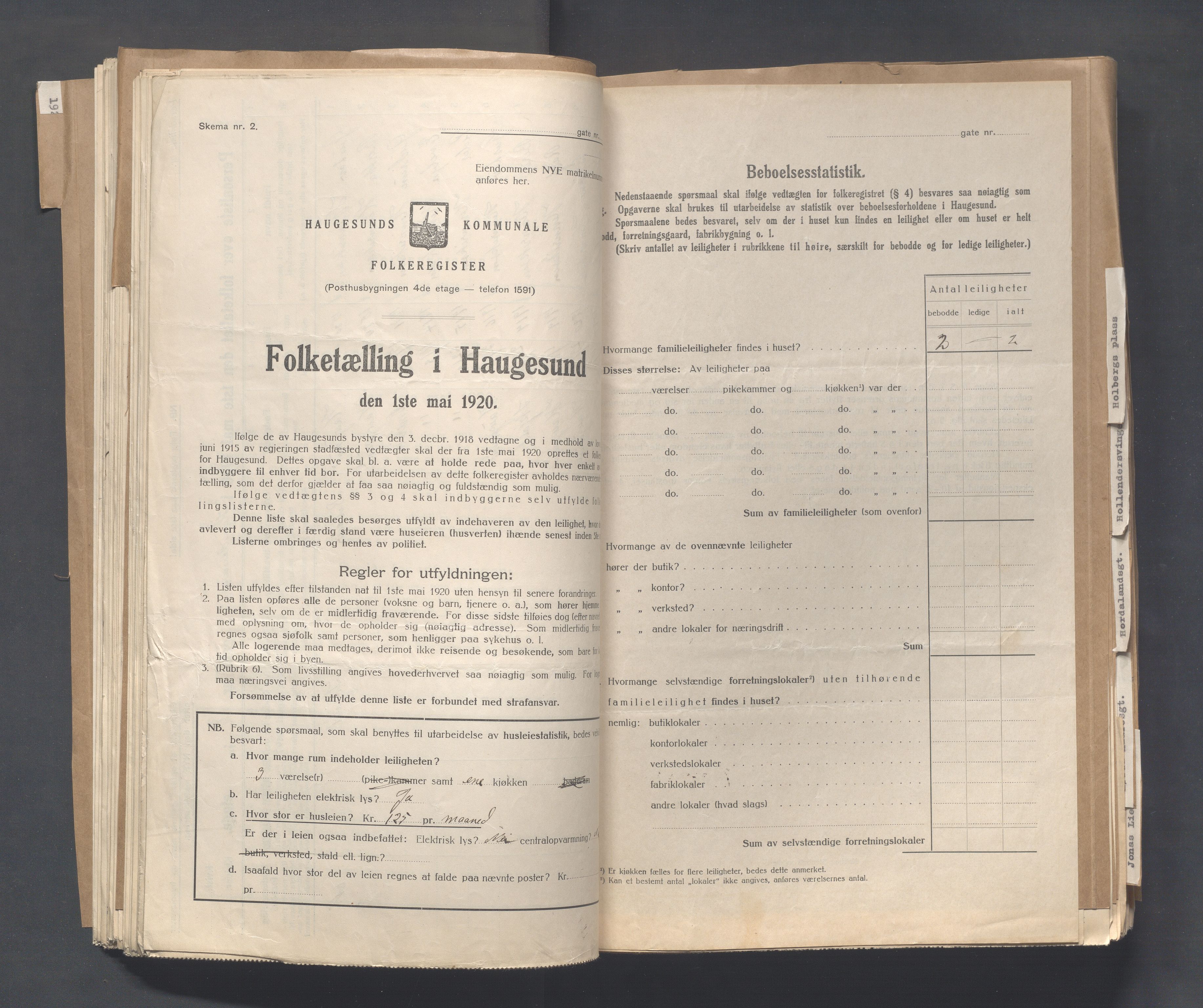 IKAR, Local census 1.5.1920 for Haugesund, 1920, p. 2166