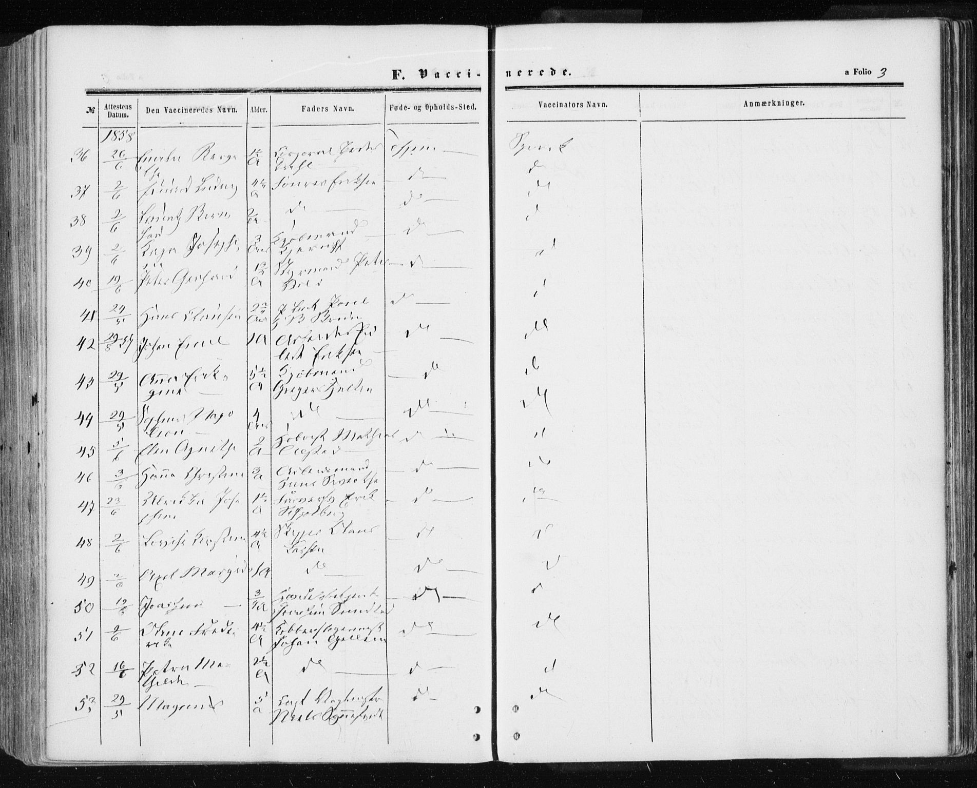 Ministerialprotokoller, klokkerbøker og fødselsregistre - Sør-Trøndelag, AV/SAT-A-1456/601/L0053: Parish register (official) no. 601A21, 1857-1865, p. 3