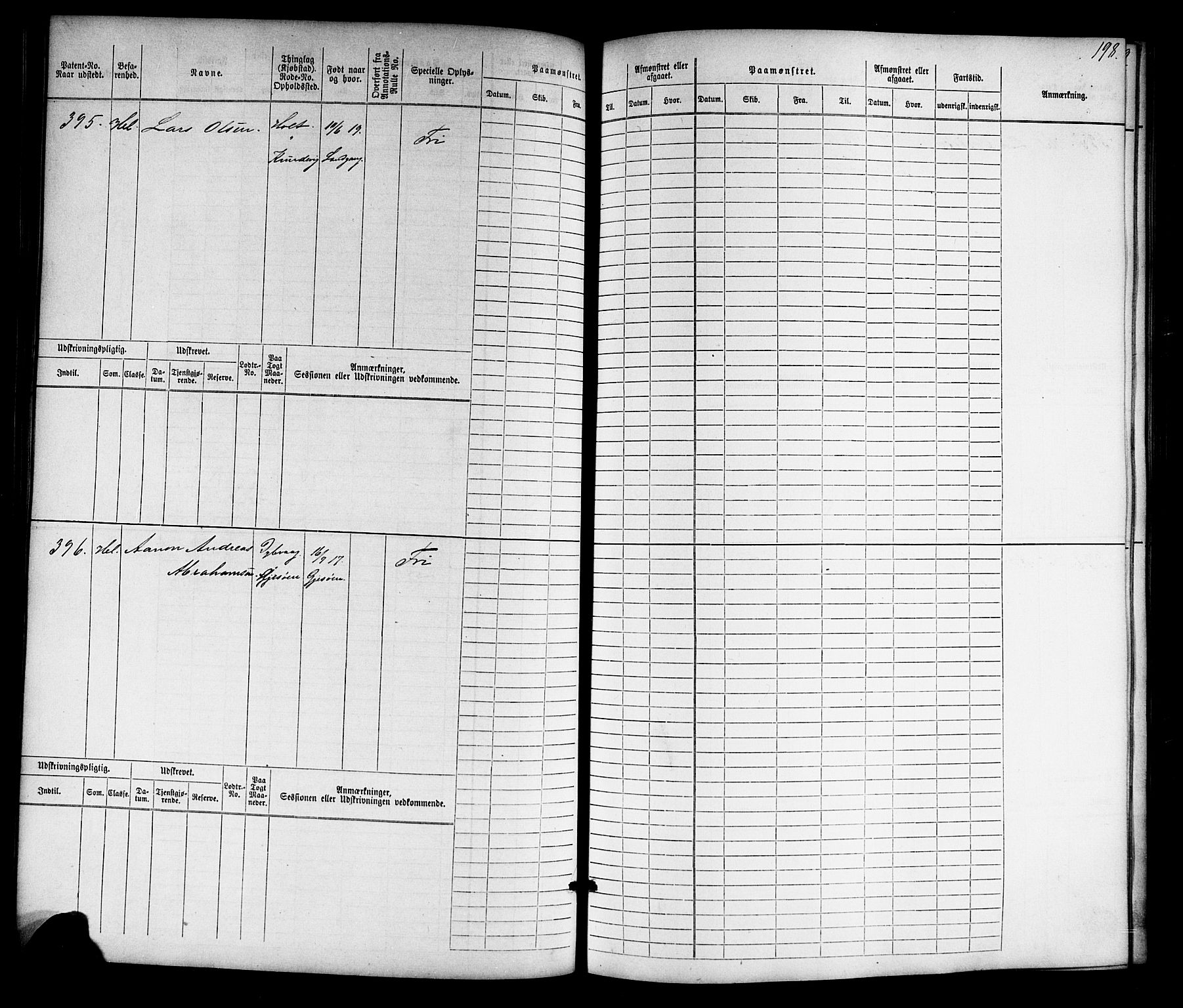 Tvedestrand mønstringskrets, SAK/2031-0011/F/Fb/L0015: Hovedrulle nr 1-766, U-31, 1869-1900, p. 203