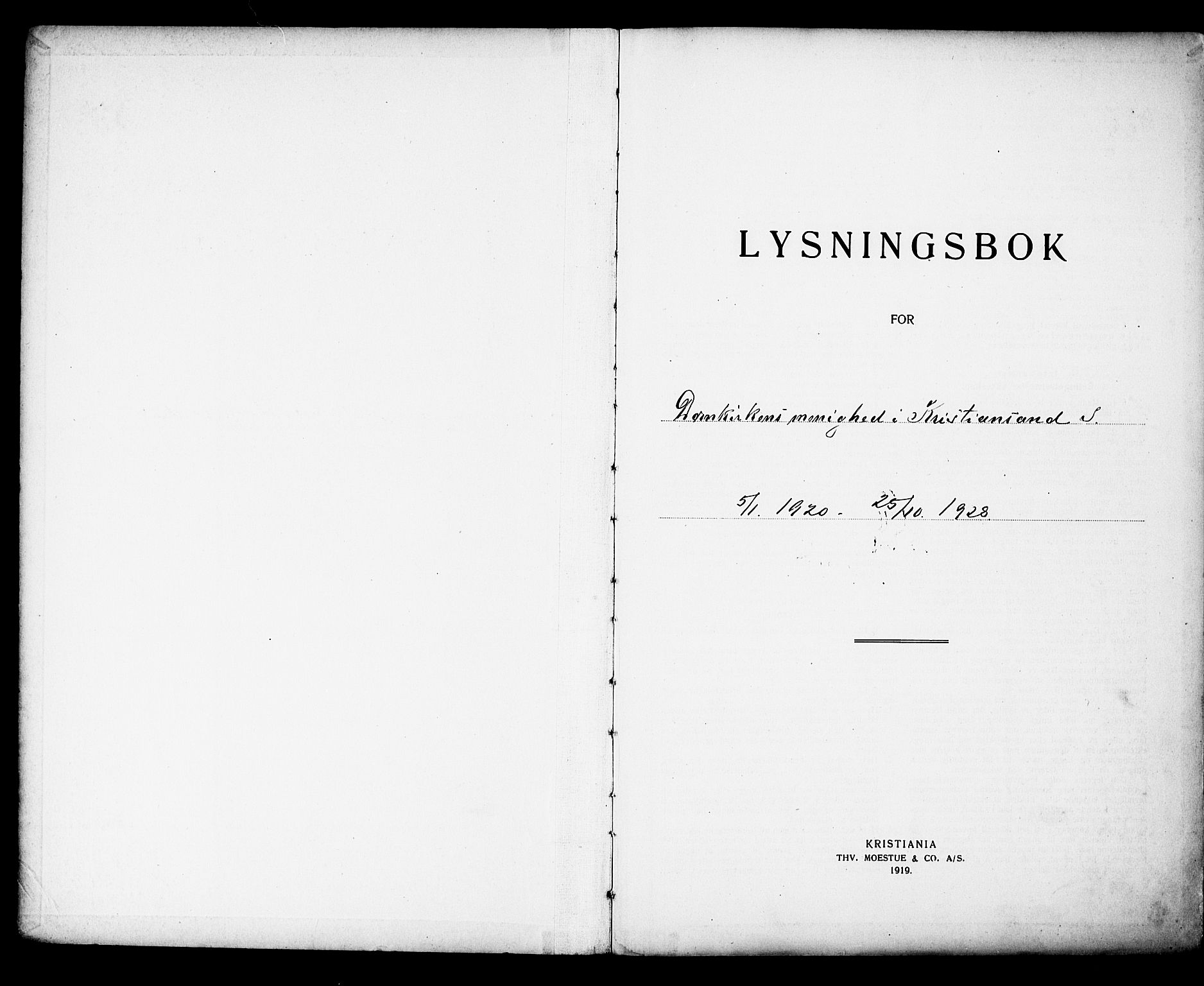 Kristiansand domprosti, SAK/1112-0006/J/Je/L0009: Banns register no. A VI 25, 1920-1928