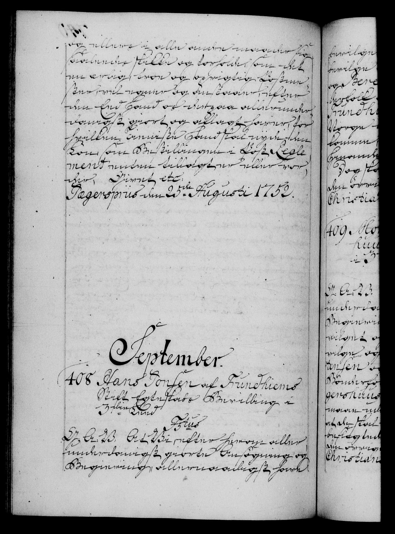 Danske Kanselli 1572-1799, RA/EA-3023/F/Fc/Fca/Fcaa/L0037: Norske registre, 1751-1752, p. 740b