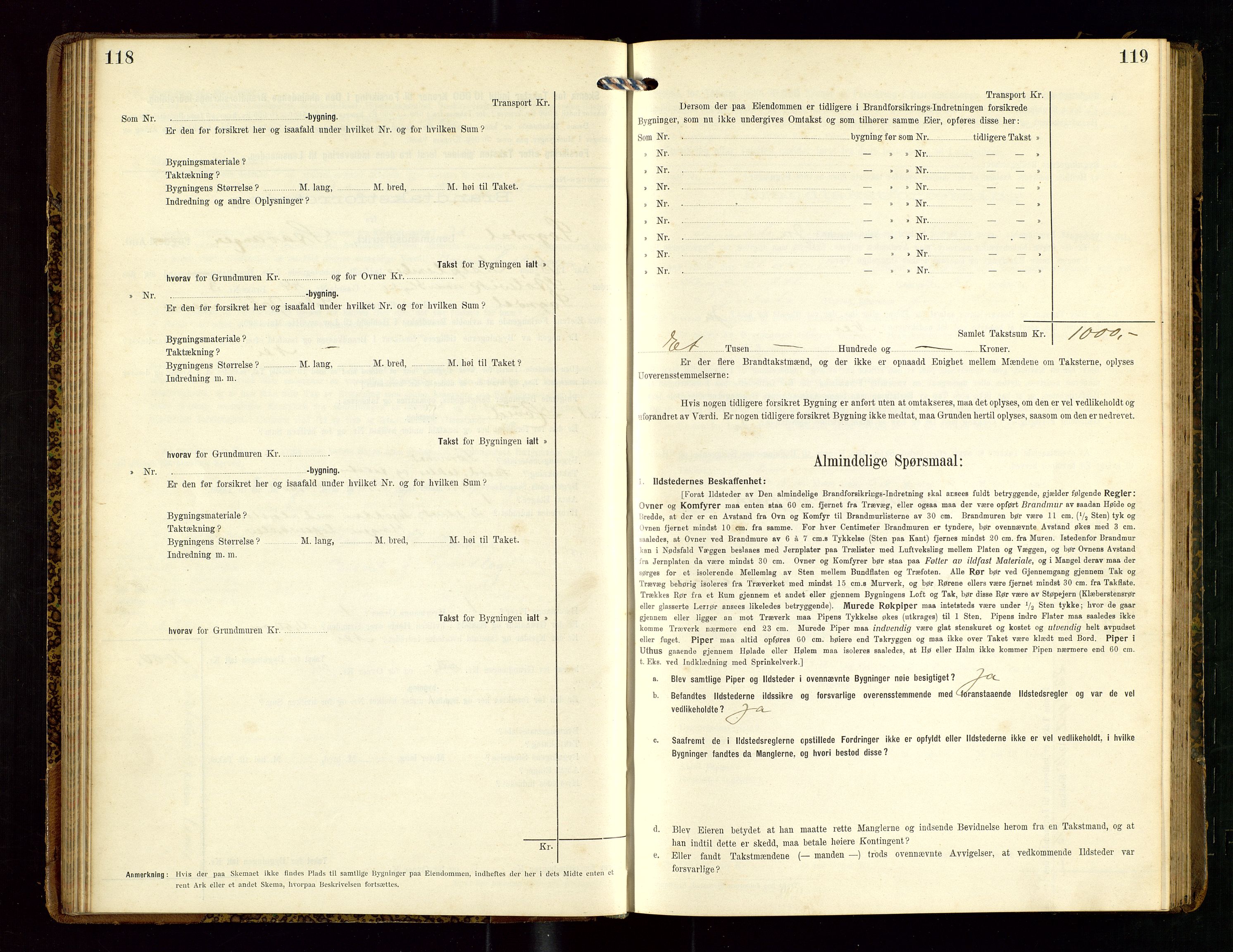 Sokndal lensmannskontor, AV/SAST-A-100417/Gob/L0003: "Brandtakst-Protokol", 1914-1917, p. 118-119