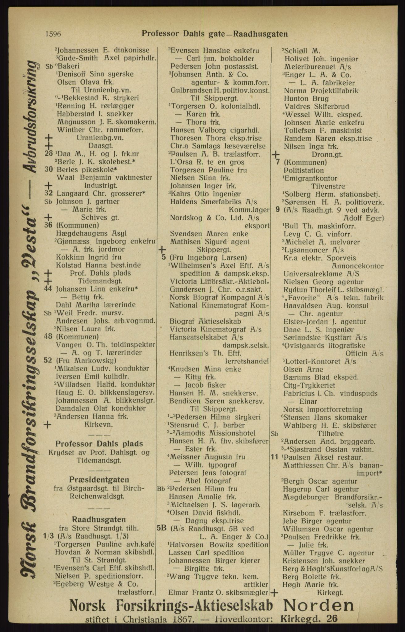 Kristiania/Oslo adressebok, PUBL/-, 1916, p. 1596