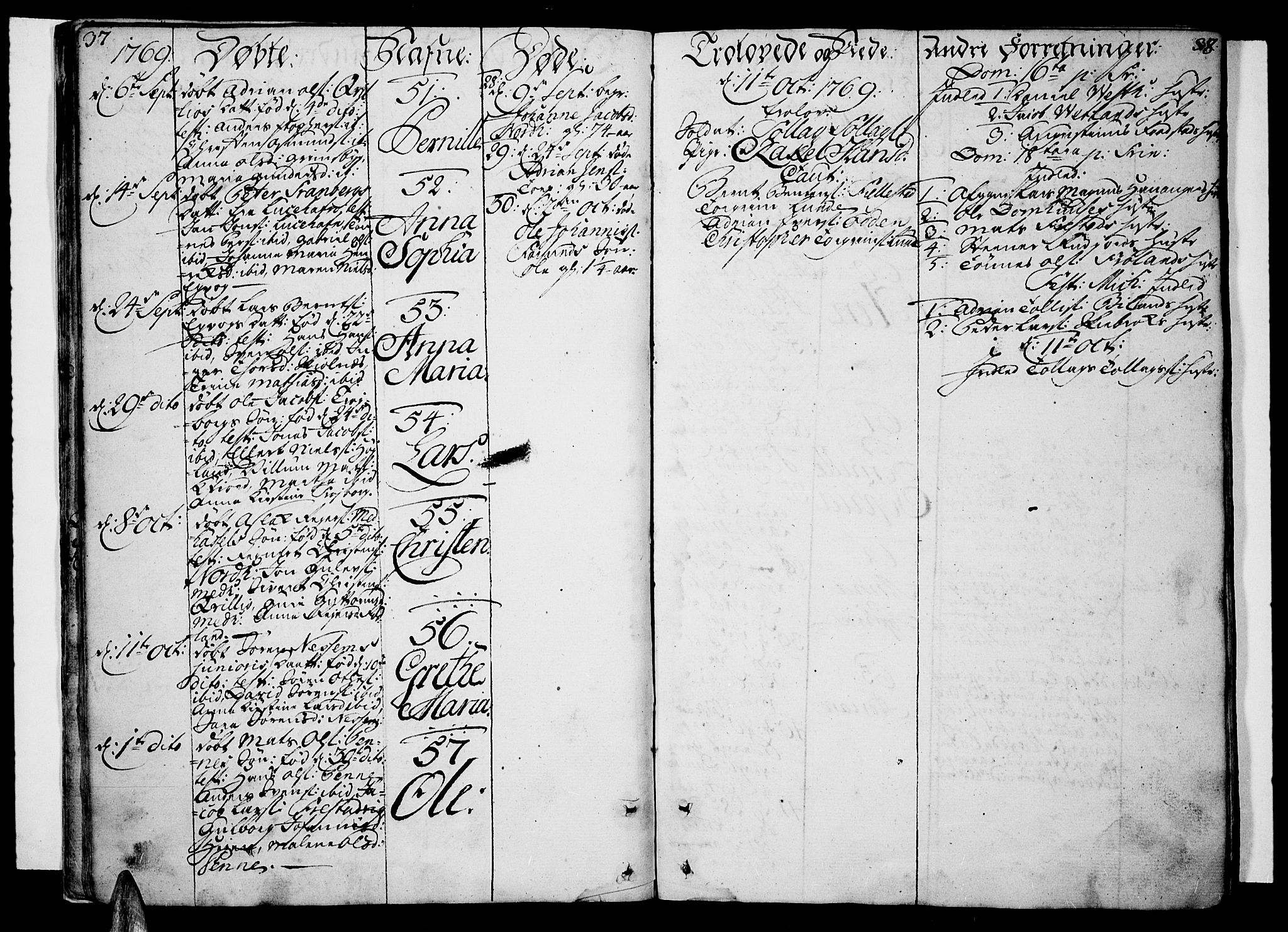 Lista sokneprestkontor, SAK/1111-0027/F/Fa/L0004: Parish register (official) no. A 4, 1768-1794, p. 37-38