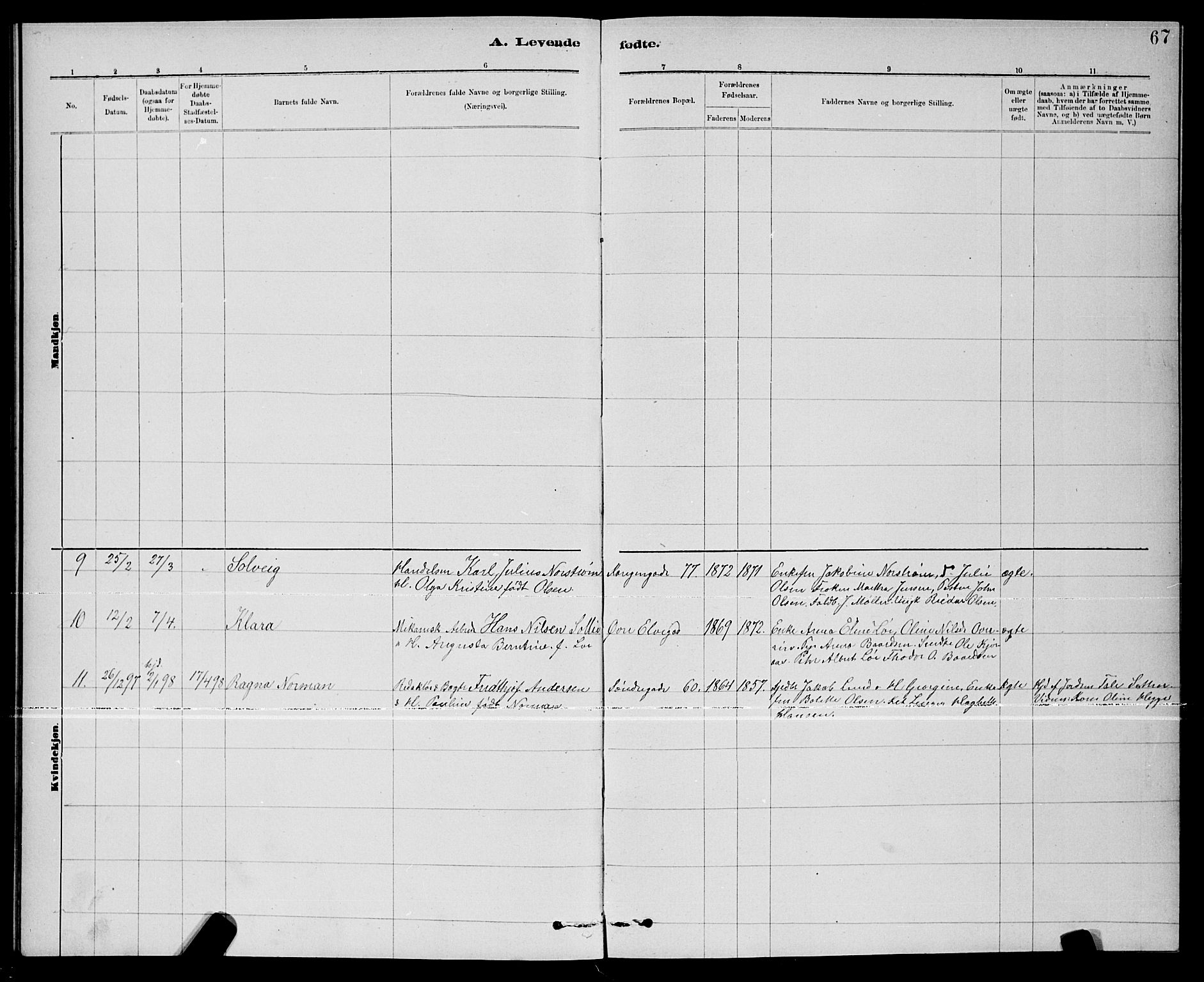 Ministerialprotokoller, klokkerbøker og fødselsregistre - Nord-Trøndelag, SAT/A-1458/739/L0374: Parish register (copy) no. 739C02, 1883-1898, p. 67