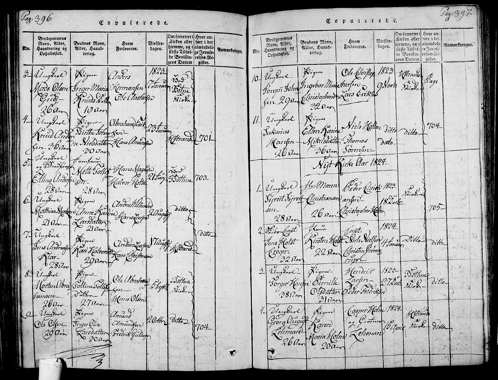 Holmestrand kirkebøker, SAKO/A-346/F/Fa/L0001: Parish register (official) no. 1, 1814-1840, p. 396-397