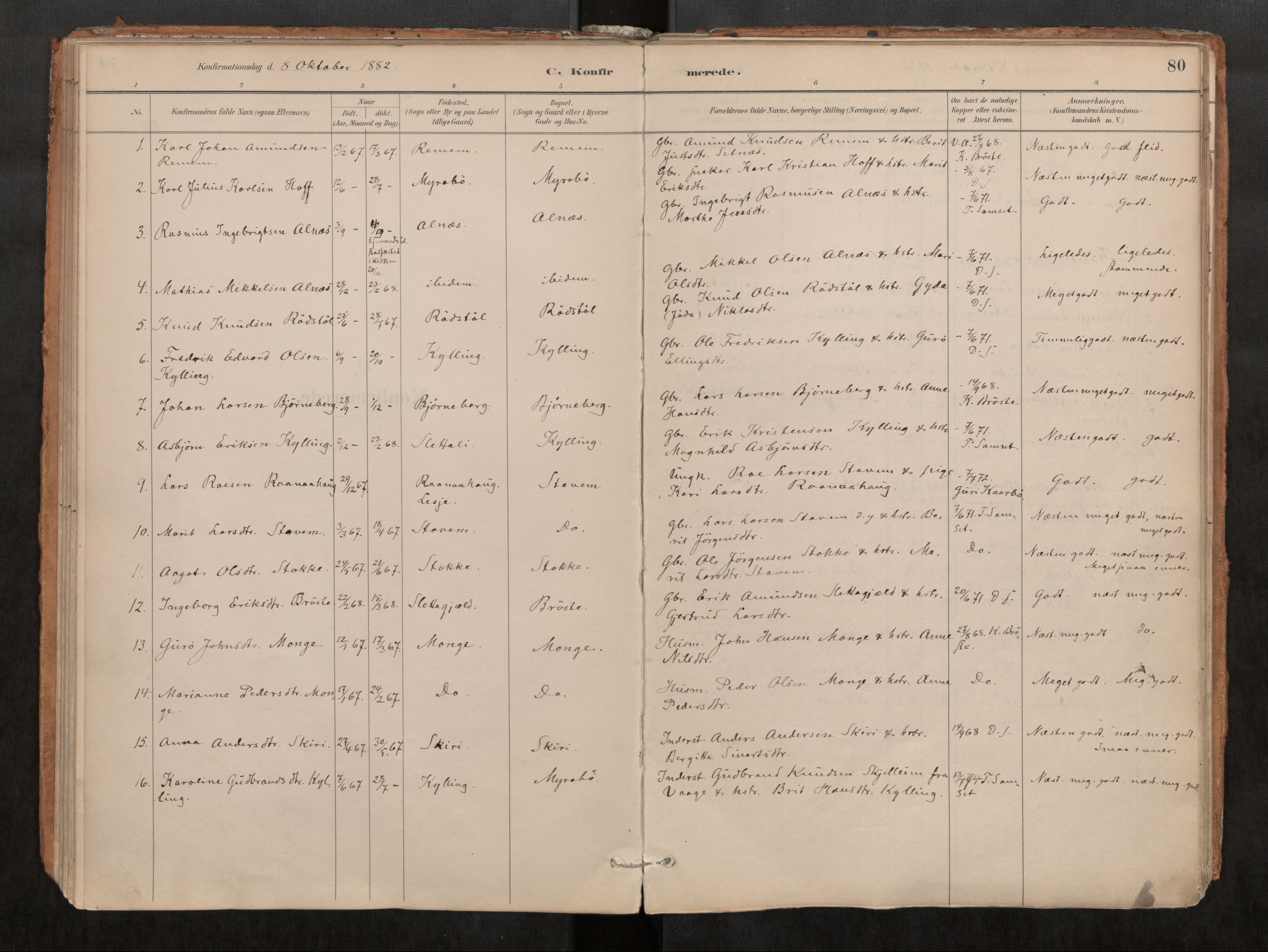 Ministerialprotokoller, klokkerbøker og fødselsregistre - Møre og Romsdal, SAT/A-1454/546/L0599: Parish register (official) no. 546A03, 1882-1920, p. 80
