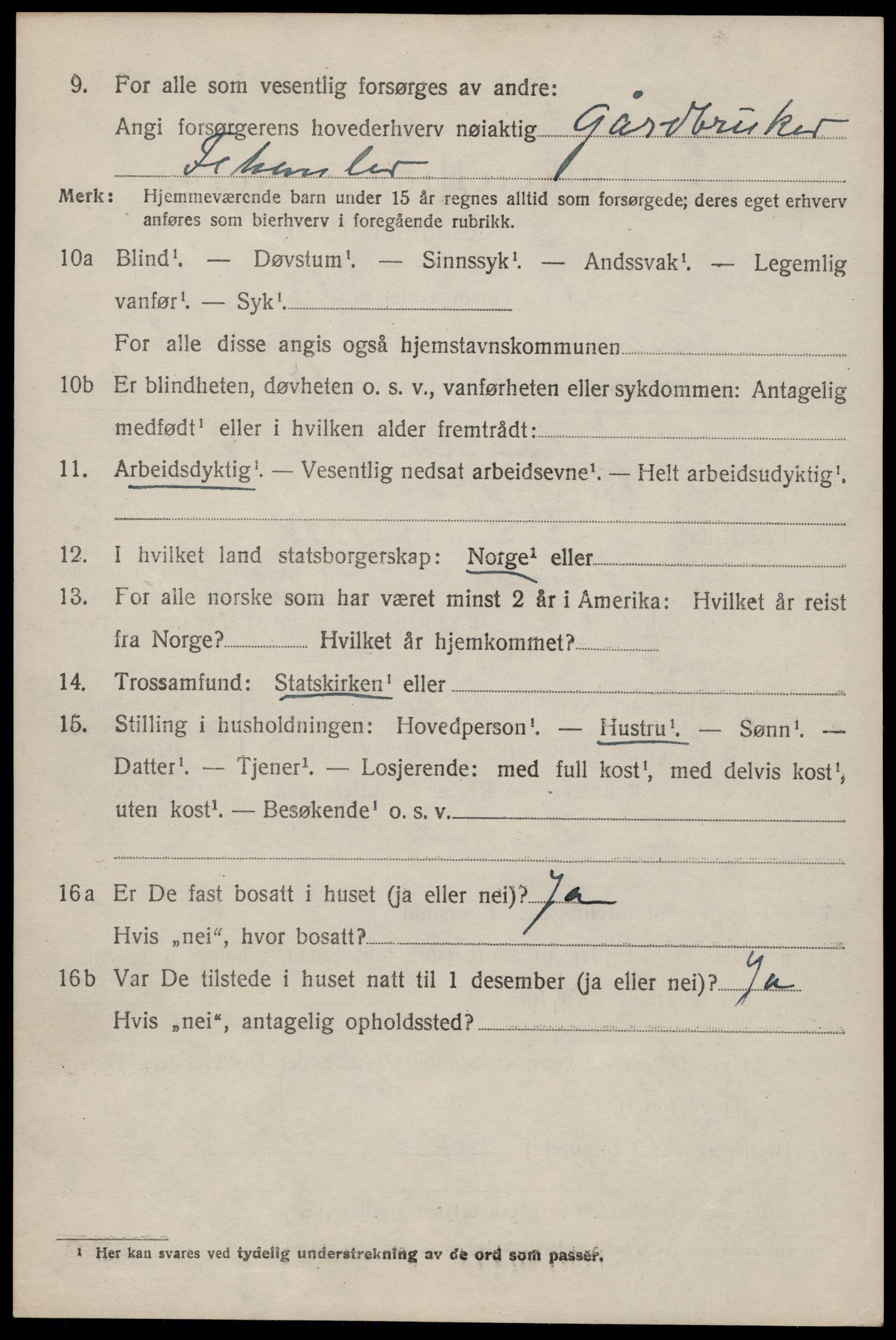 SAST, 1920 census for Tysvær, 1920, p. 2219