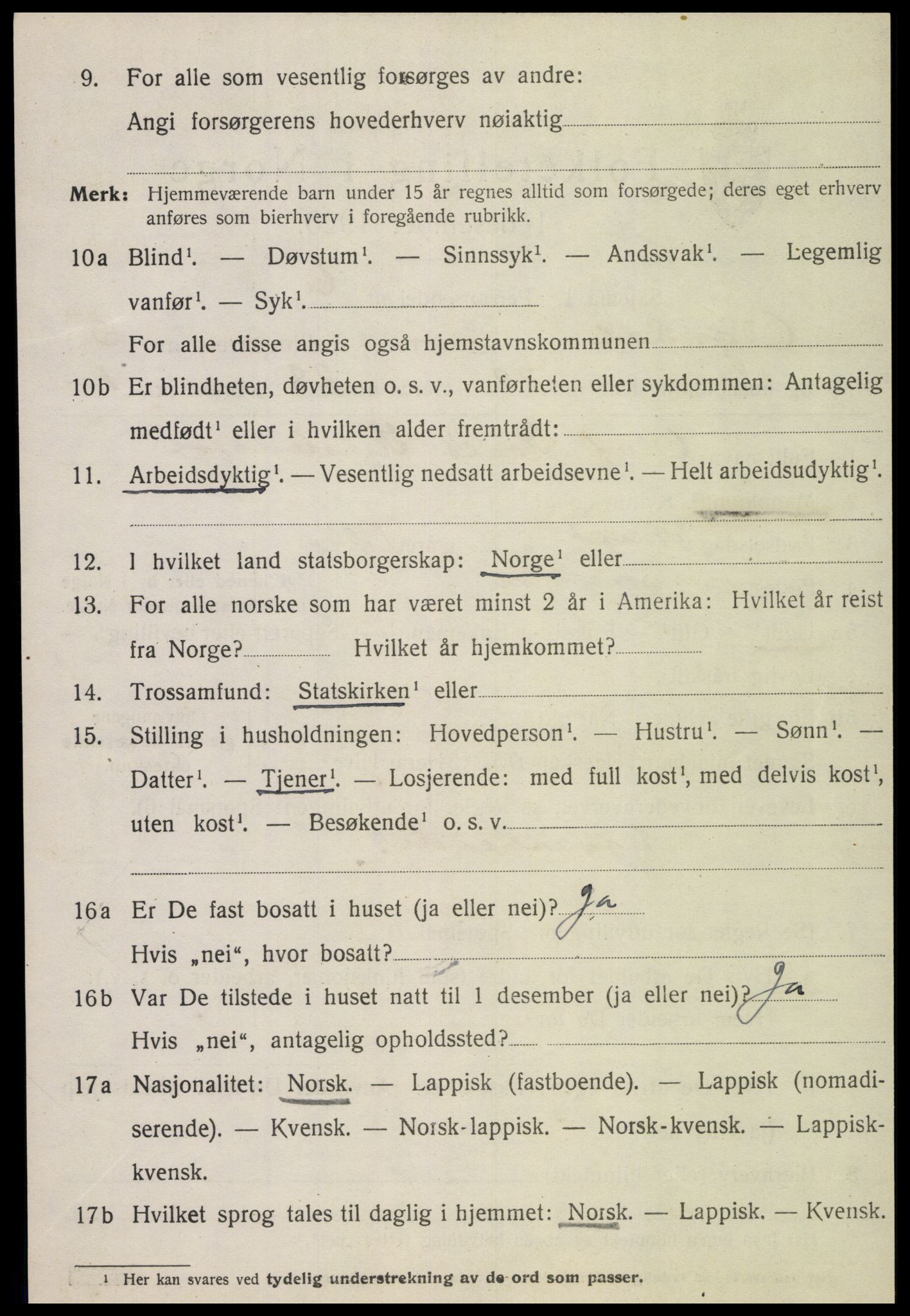 SAT, 1920 census for Ogndal, 1920, p. 2280