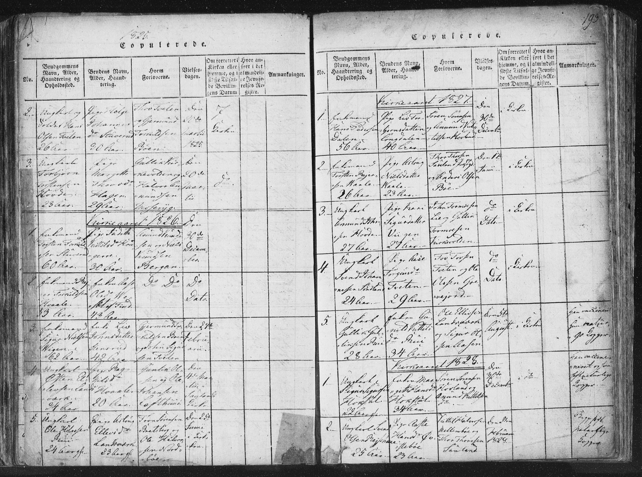 Hjartdal kirkebøker, SAKO/A-270/F/Fc/L0001: Parish register (official) no. III 1, 1815-1843, p. 193