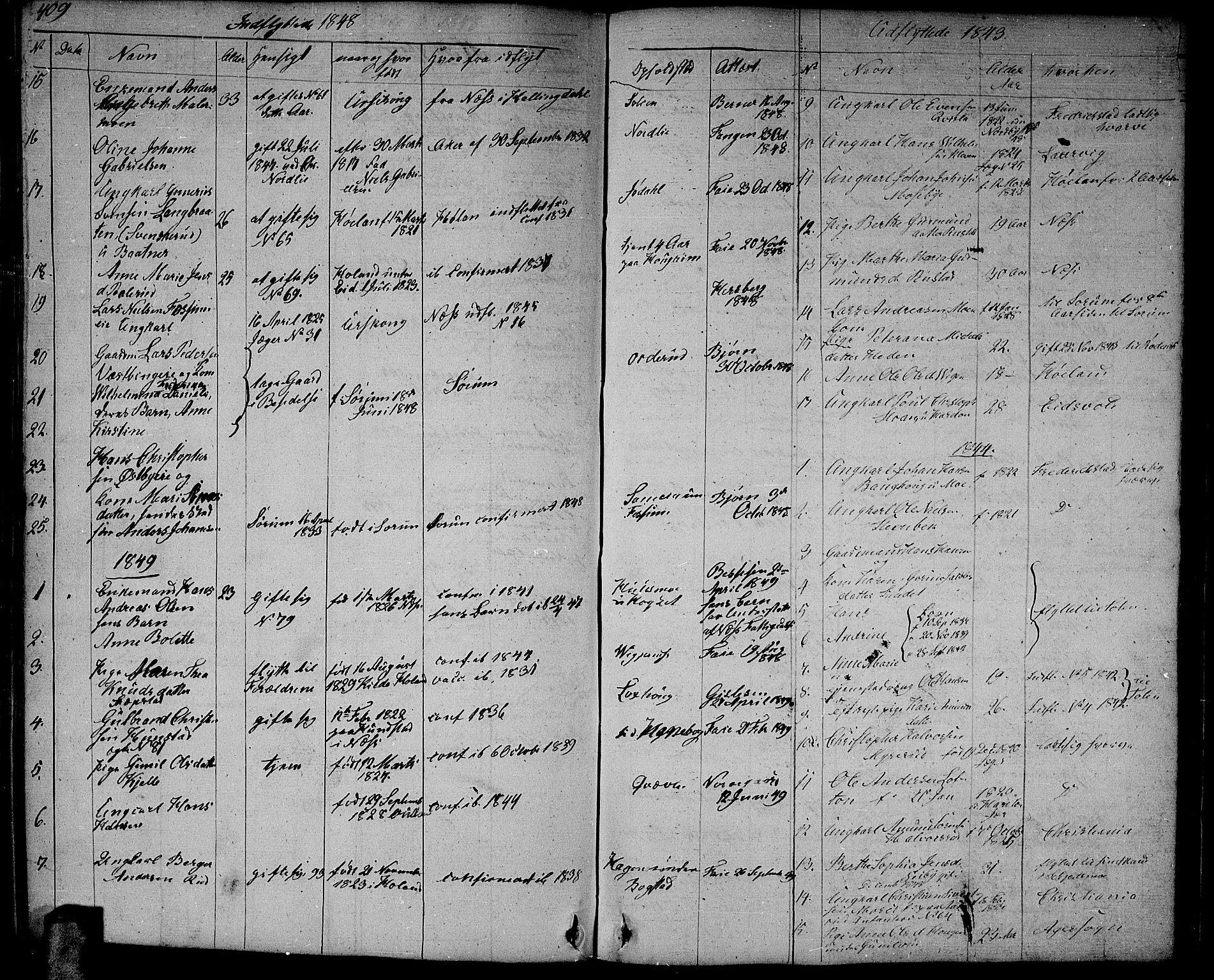 Aurskog prestekontor Kirkebøker, AV/SAO-A-10304a/G/Ga/L0002: Parish register (copy) no. I 2, 1829-1857, p. 409