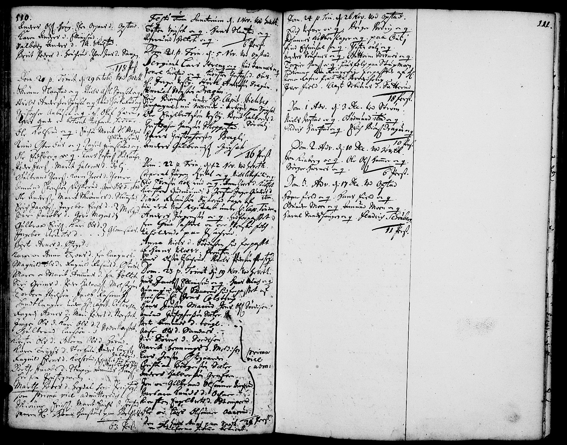 Strøm-Odalen prestekontor, AV/SAH-PREST-028/H/Ha/Haa/L0001: Parish register (official) no. 1, 1689-1715, p. 110-111