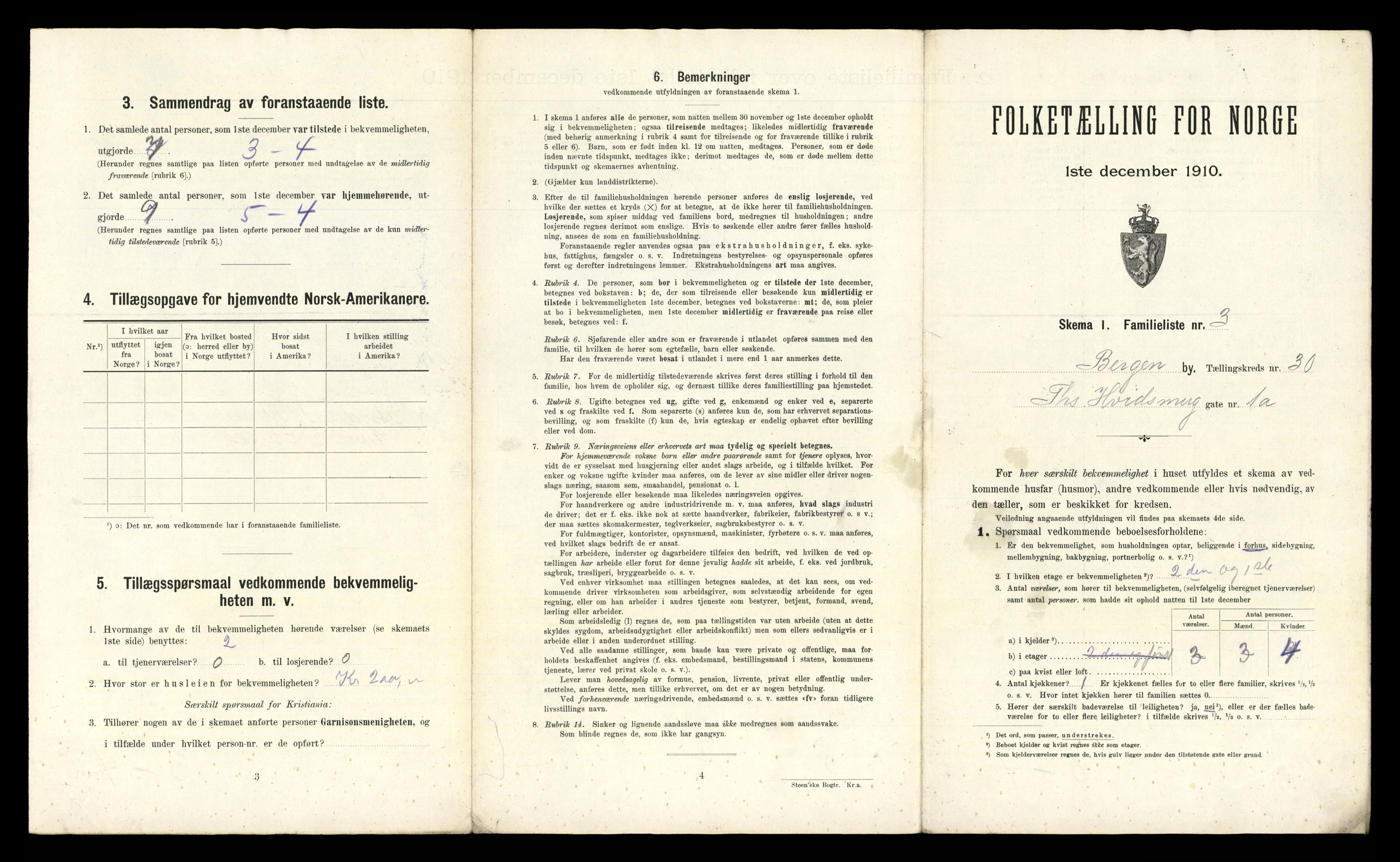 RA, 1910 census for Bergen, 1910, p. 9849