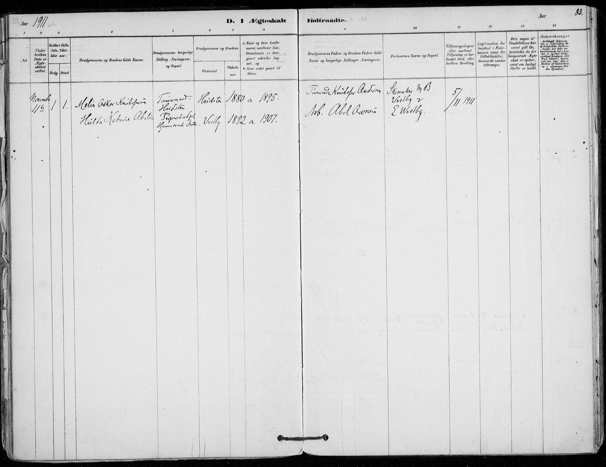 Vestby prestekontor Kirkebøker, SAO/A-10893/F/Fd/L0001: Parish register (official) no. IV 1, 1878-1945, p. 83