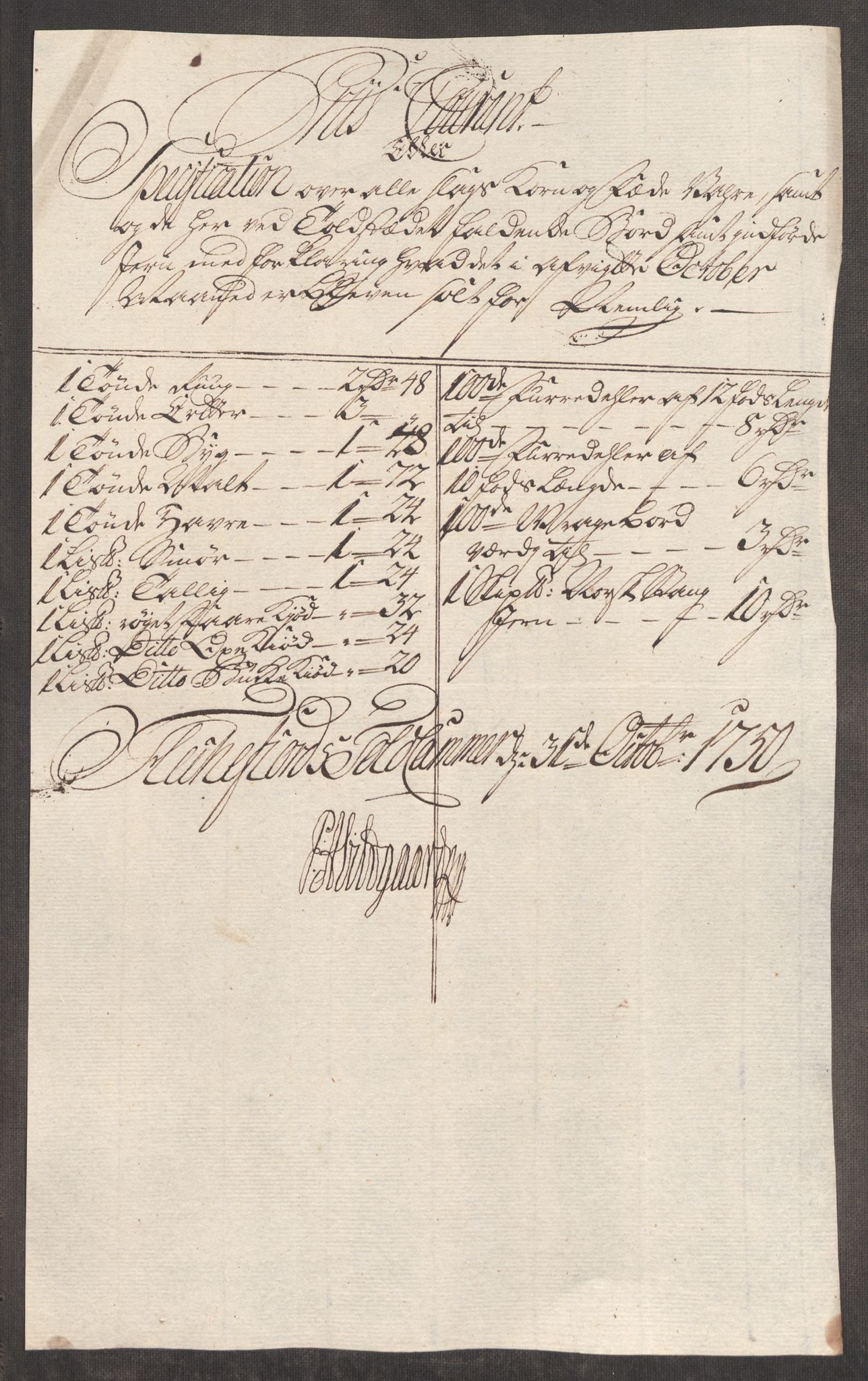 Rentekammeret inntil 1814, Realistisk ordnet avdeling, AV/RA-EA-4070/Oe/L0004: [Ø1]: Priskuranter, 1749-1752, p. 439