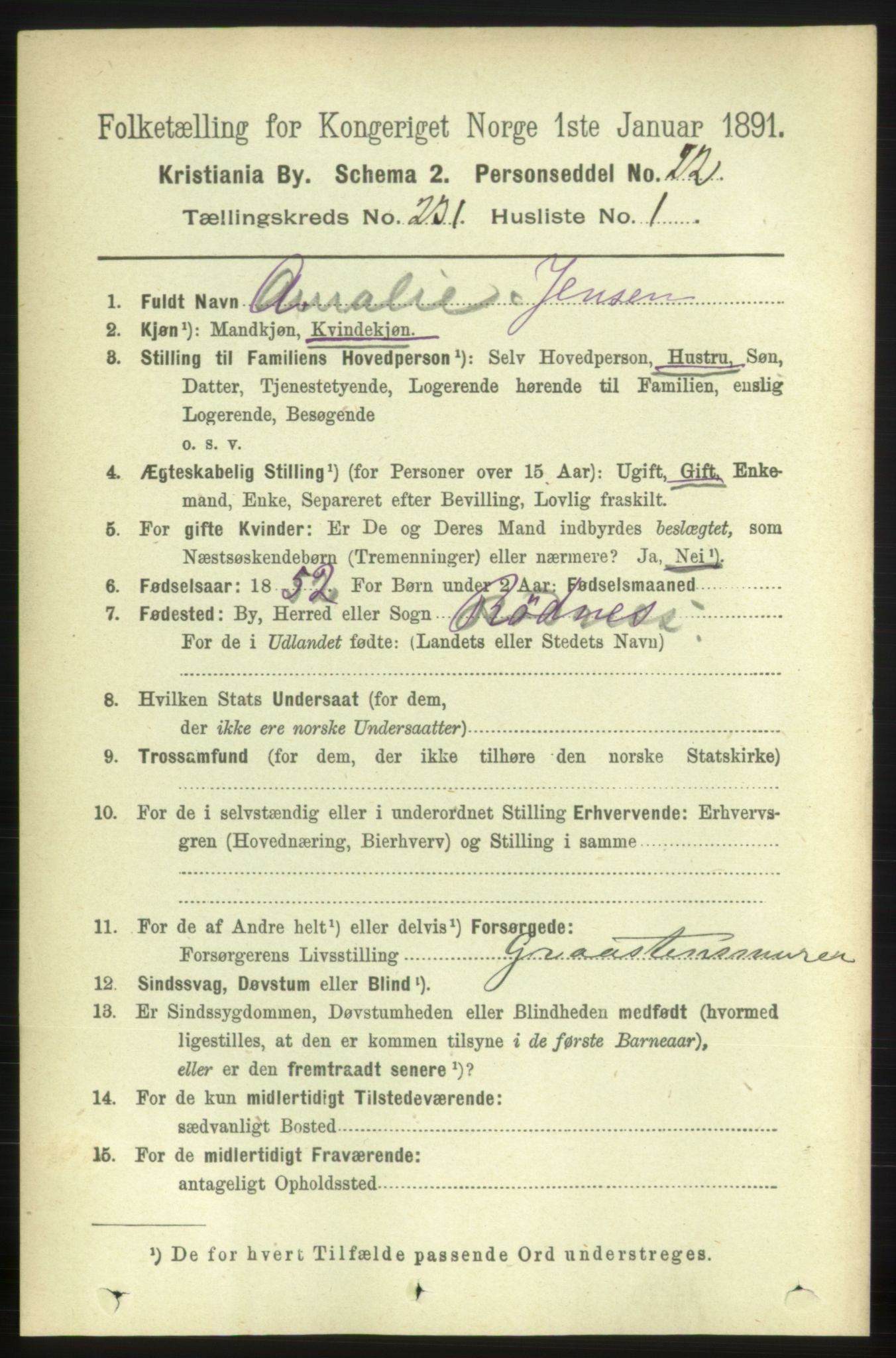 RA, 1891 census for 0301 Kristiania, 1891, p. 142526