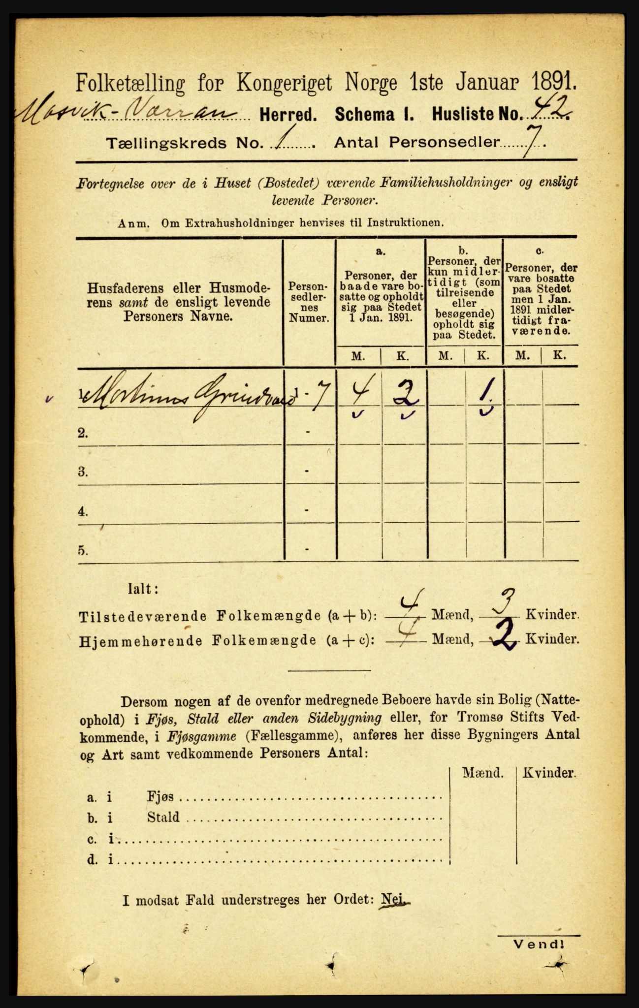 RA, 1891 census for 1723 Mosvik og Verran, 1891, p. 65