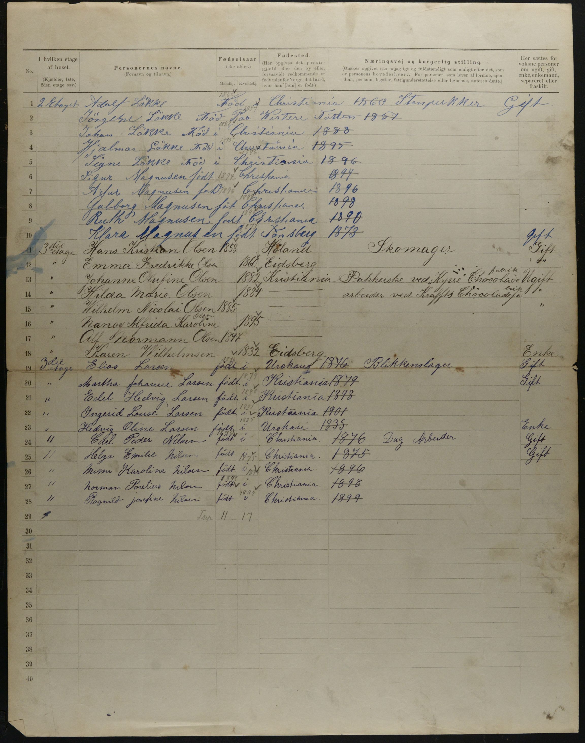 OBA, Municipal Census 1901 for Kristiania, 1901, p. 16546